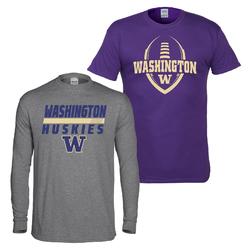 NCAA Boys' 2-Pack Graphic T-Shirts - Washington Huskies