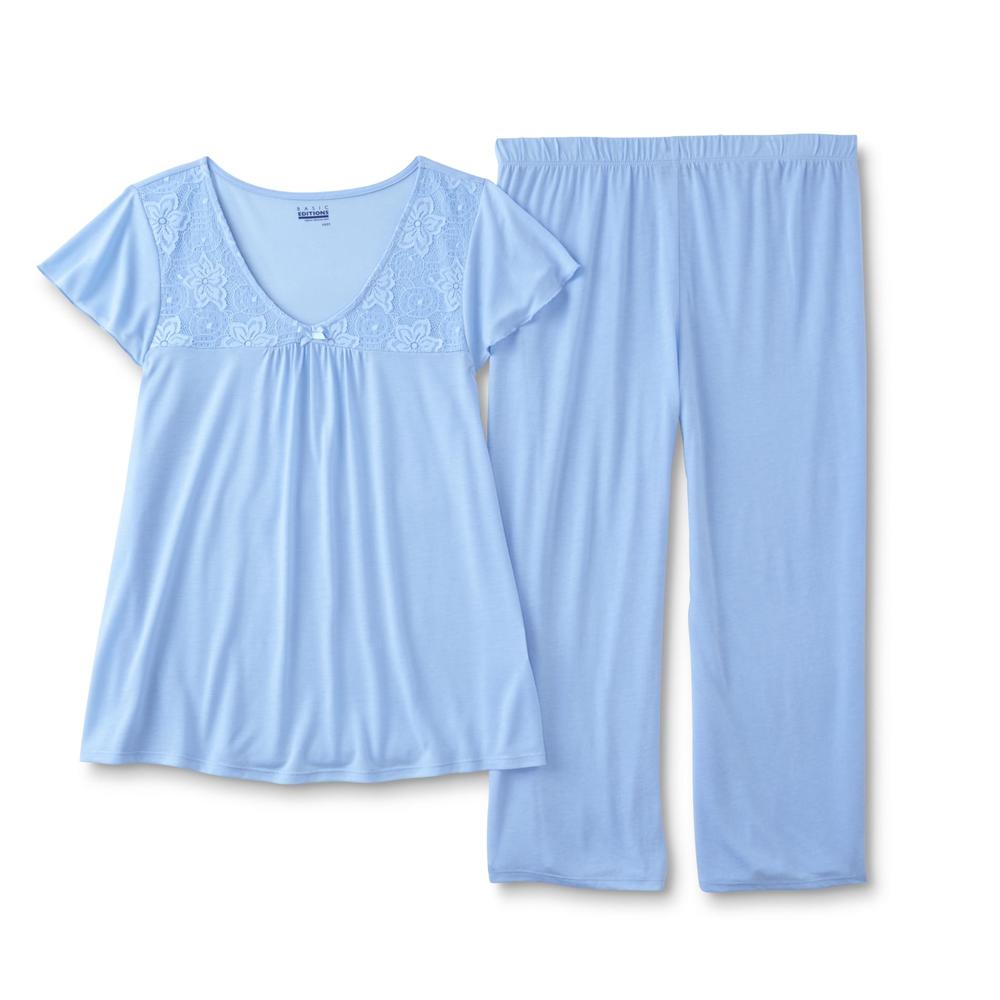 Basic Editions Women's Pajama Shirt & Capris