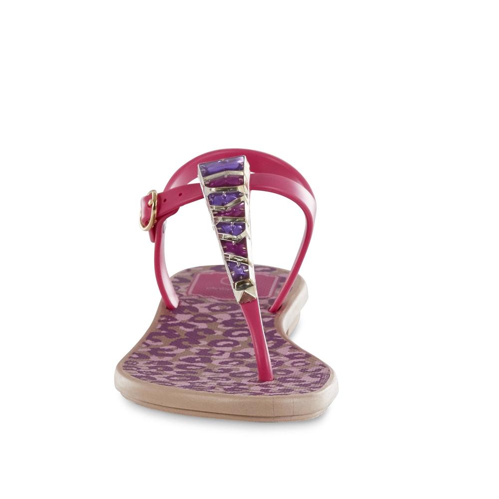 Grendha Girls' Jewel Beige/Pink Thong Sandal