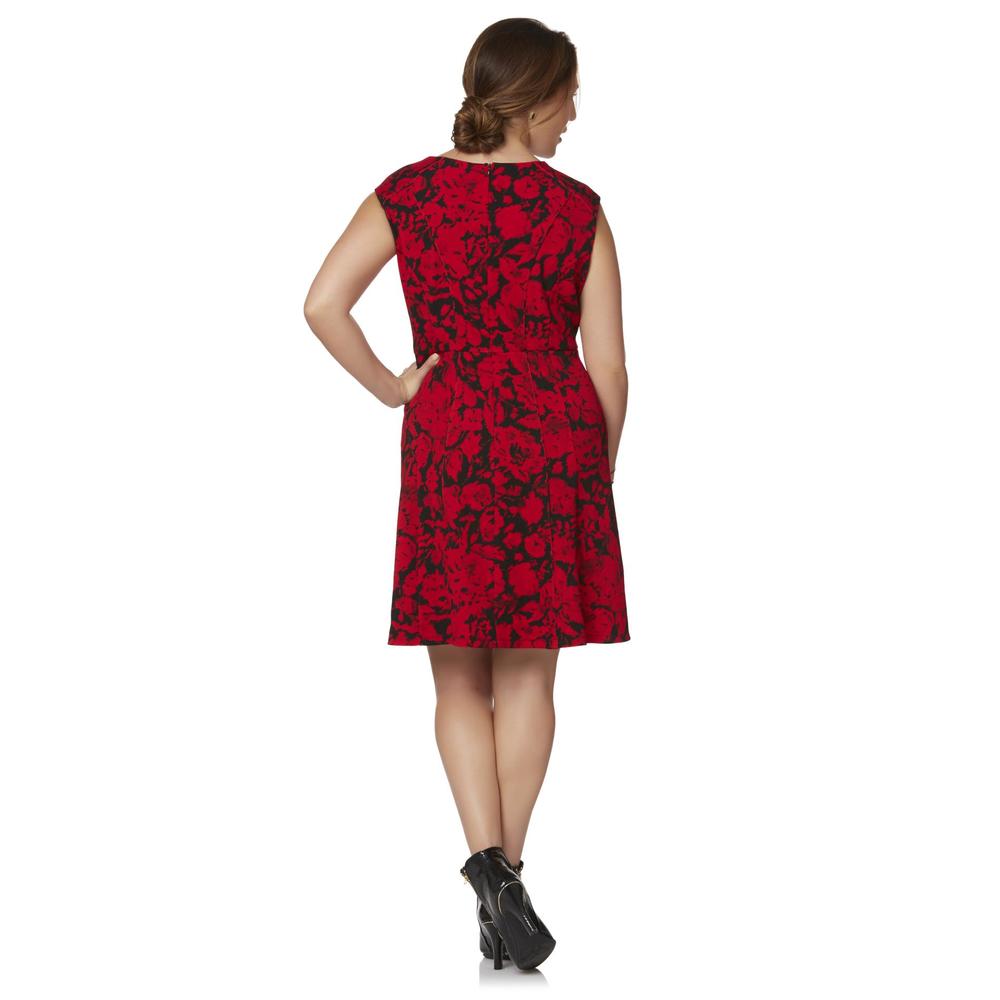 Covington Women's Plus Sleeveless Fit & Flare Dress - Floral Print