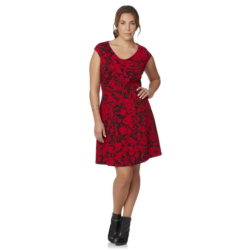 Covington Women's Plus Sleeveless Fit & Flare Dress - Floral Print