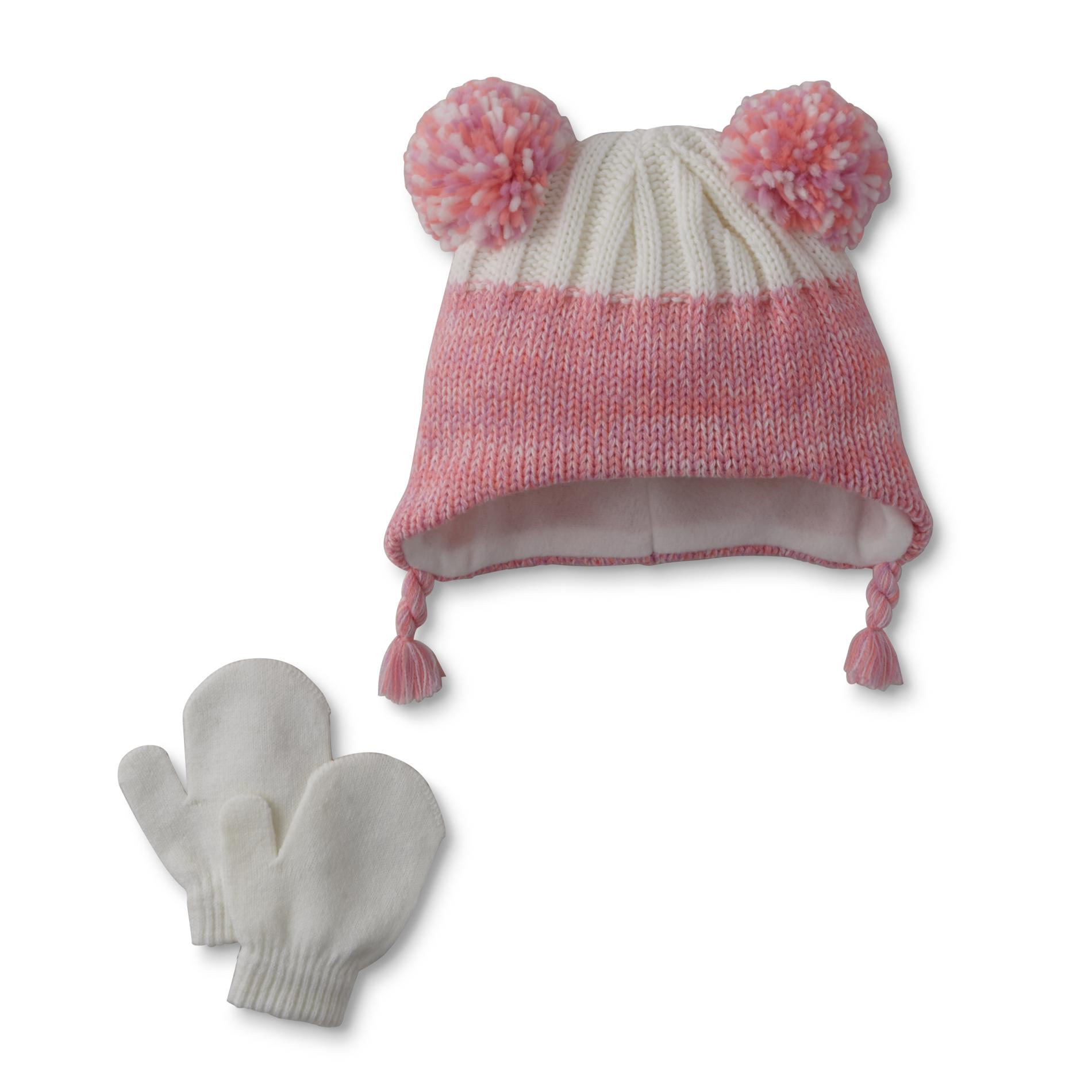Aquarius Infant & Toddler Girls' Earflap Hat & Mittens