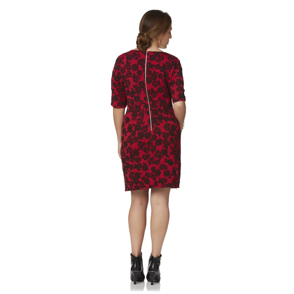 Simply Emma Women's Plus Wrap-Effect Dress - Floral Print