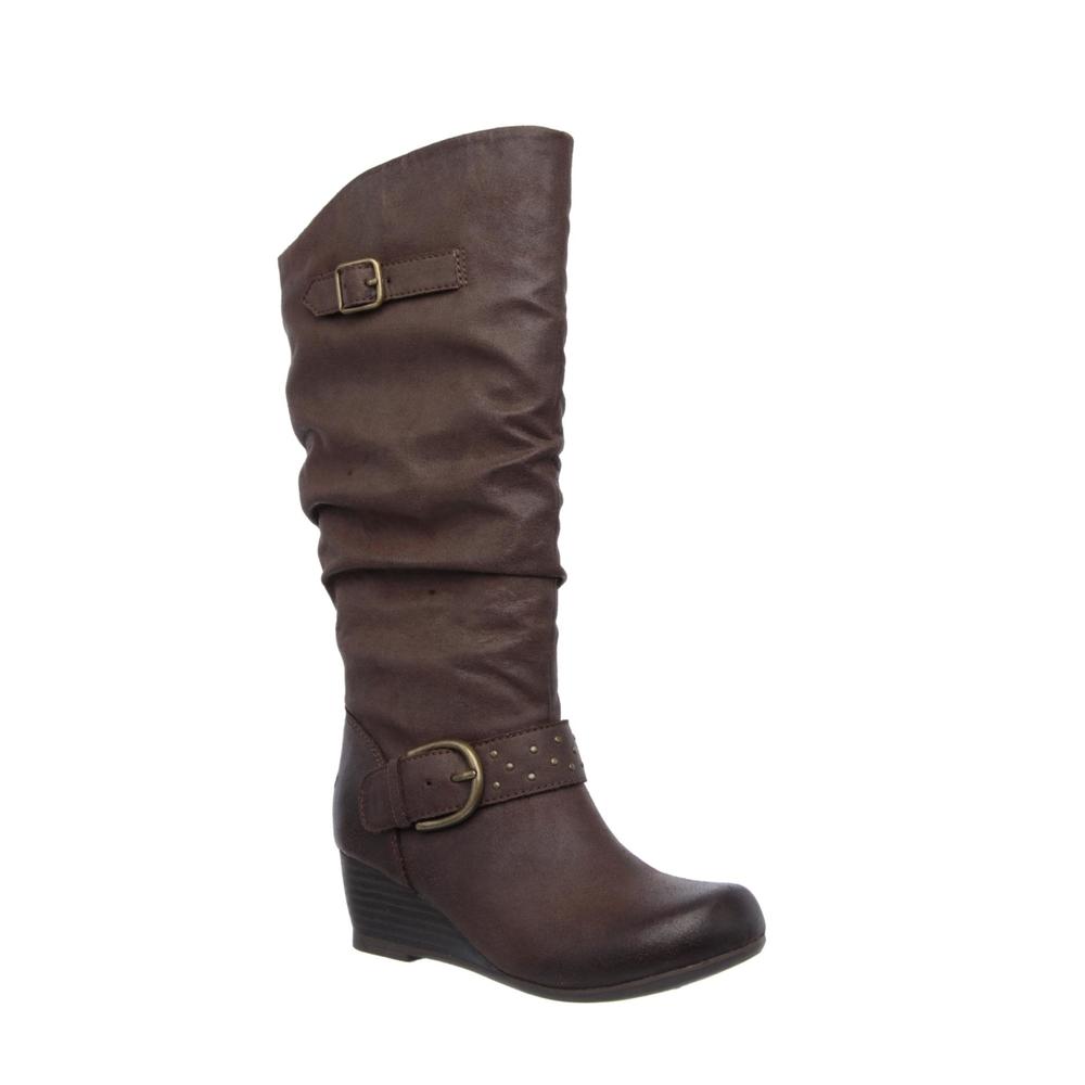 Skechers Girls' Heartstoppers Tall Tootsies Brown Slouchy Boot