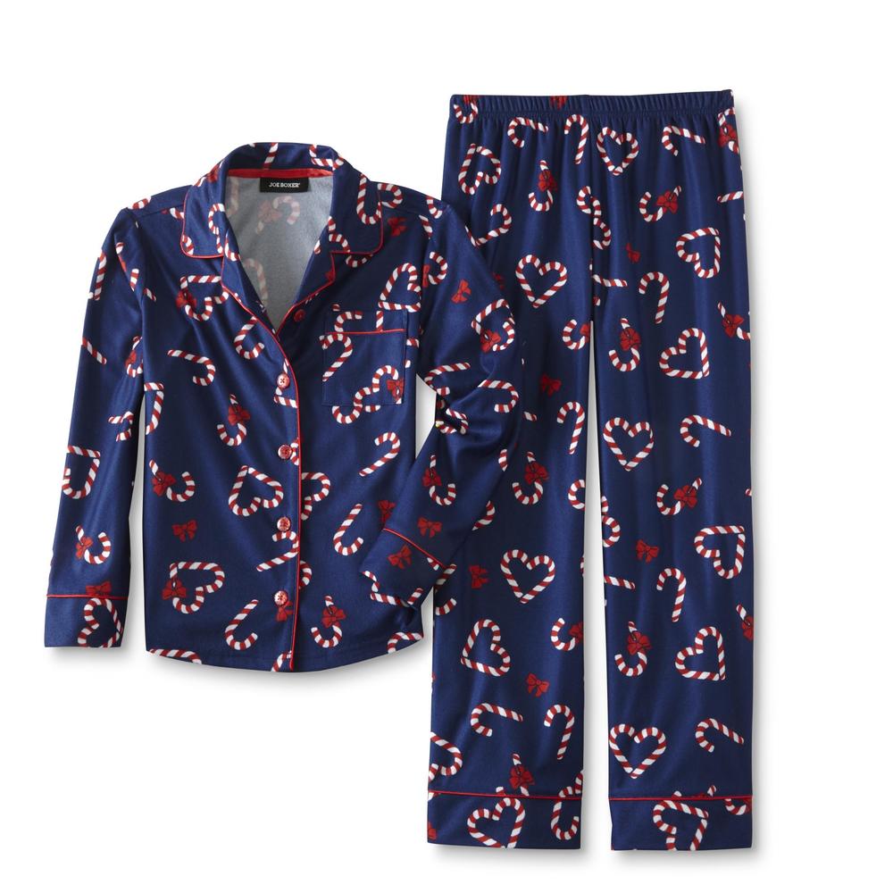 Joe Boxer Girls' Christmas Pajama Shirt & Pants - Candy Cane