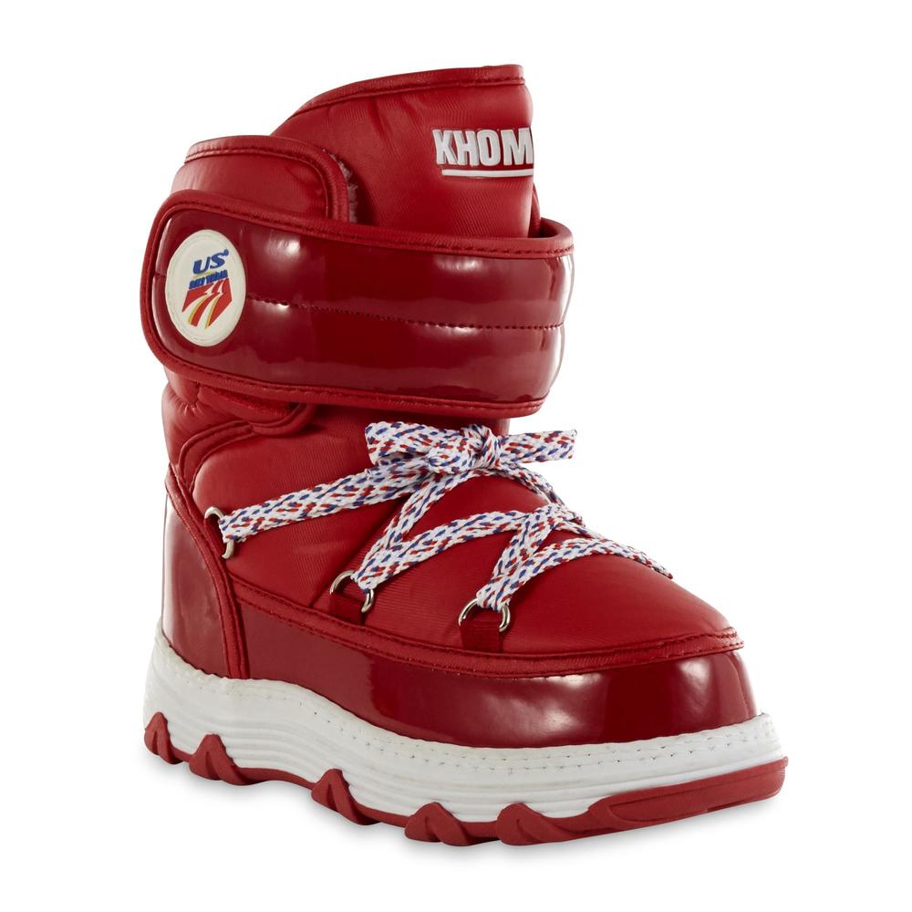 Khombu Girls' Lil Ski Red/White Snow Boot