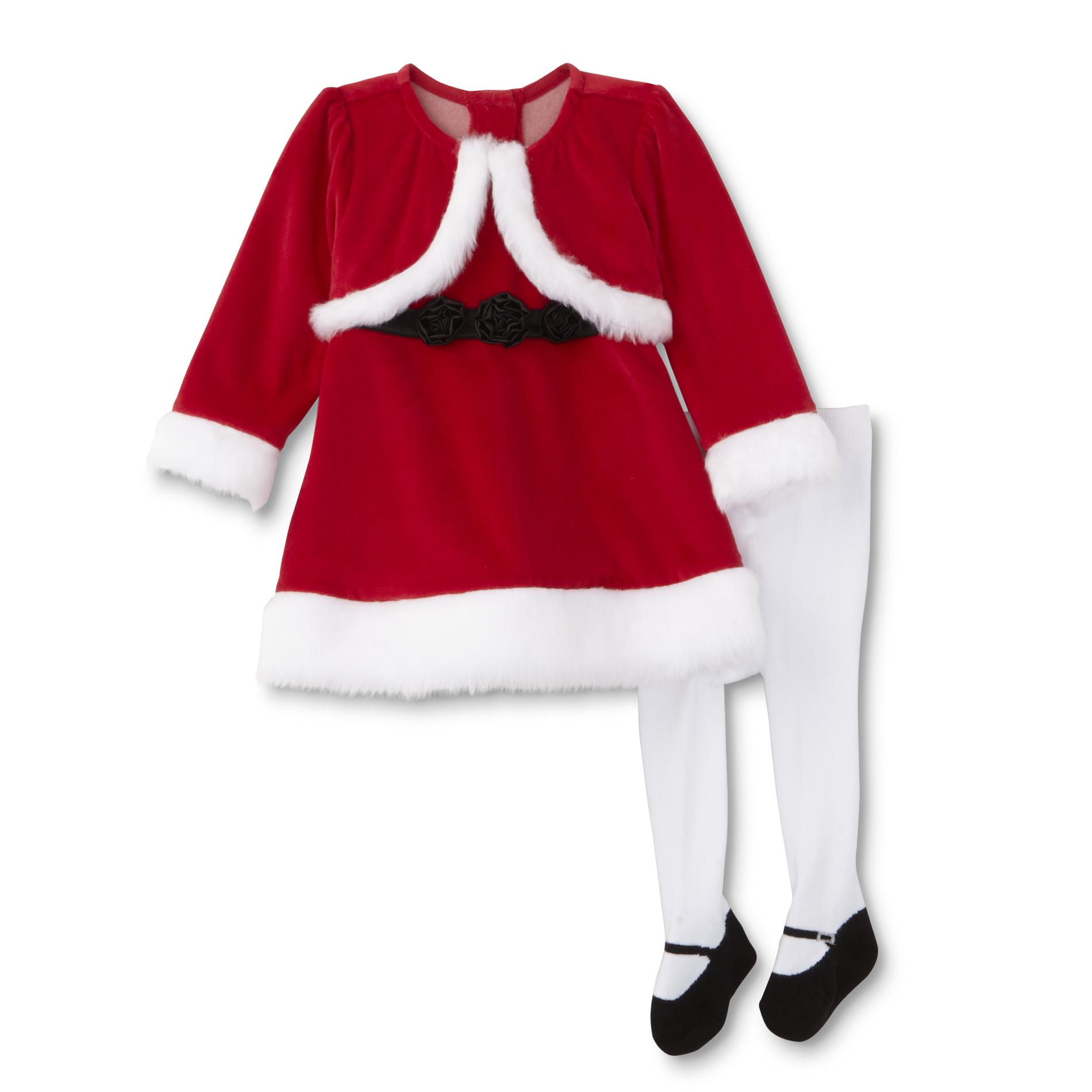 Little Wonders Newborn & Infant Girls' Layered-Look Christmas Dress & Tights