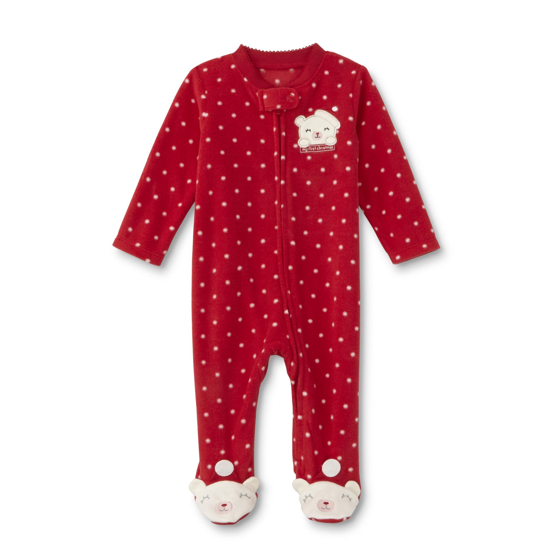 Little Wonders Newborn Girls' Christmas Sleeper Pajamas - Bears