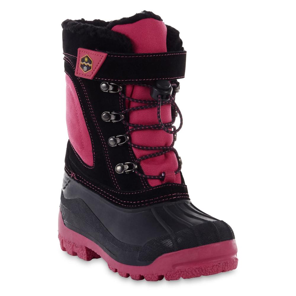 Khombu Girls' Snowblaster Pink/Black Snow Boot