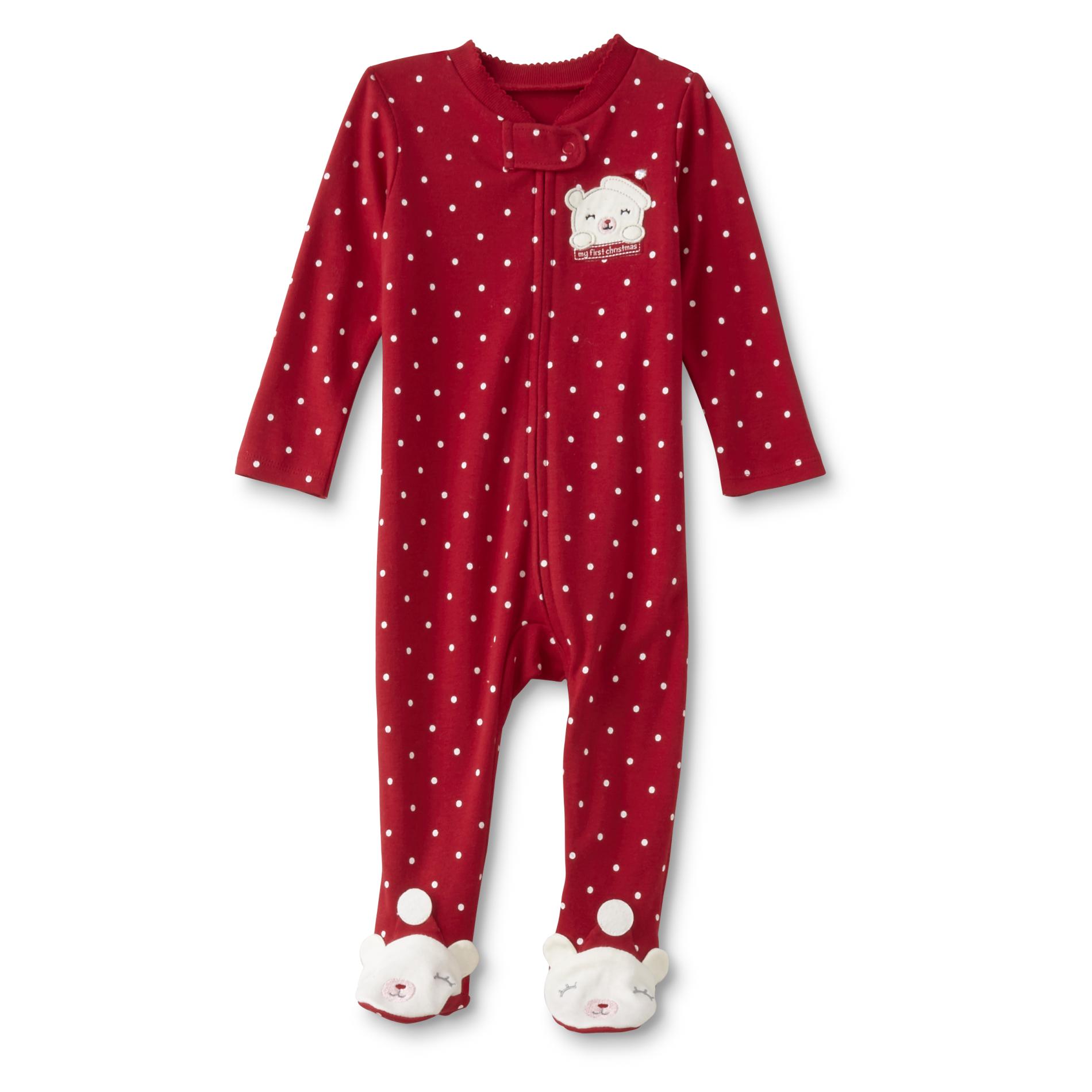 Little Wonders Newborn Girls' Christmas Sleeper Pajamas - Polar Bears