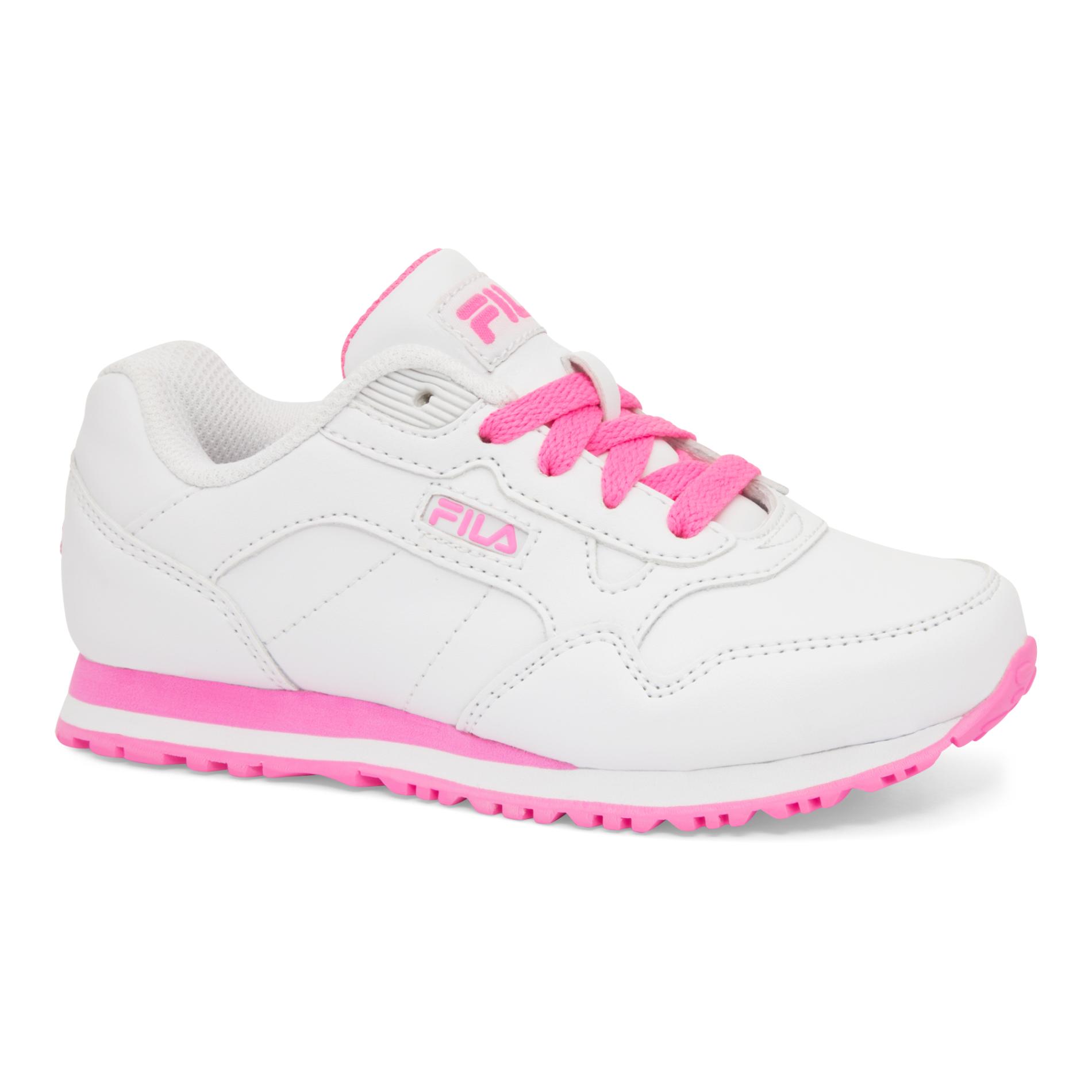 Fila Girls' Cress White/Pink Running Shoe
