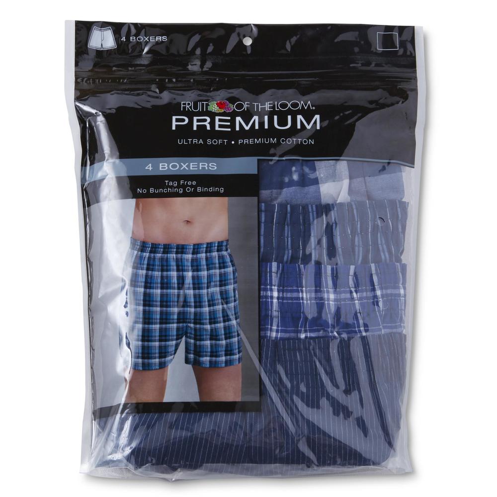 Fruit of the Loom Men's 4-Pack Boxer Shorts - Assorted Plaid Colors