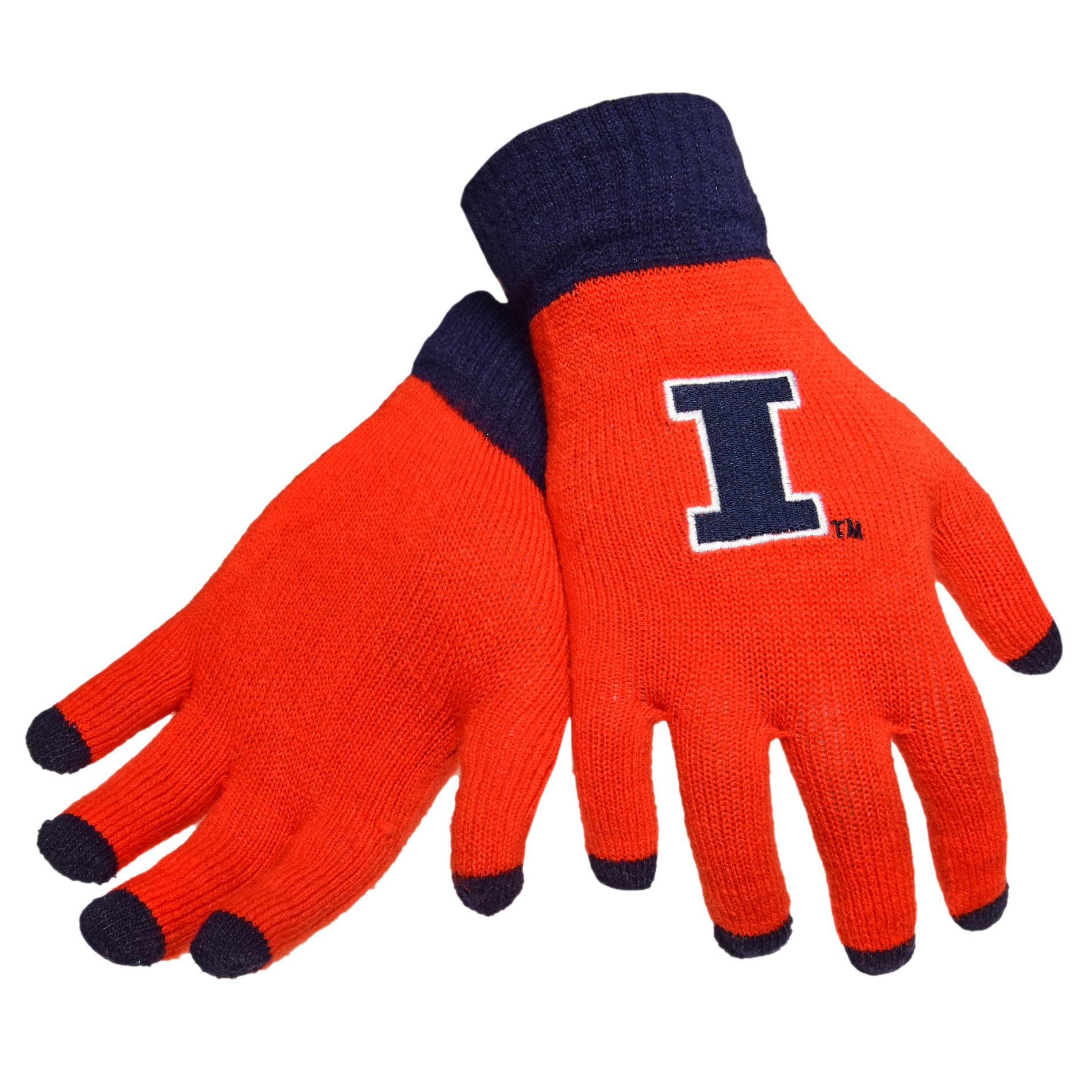 NCAA Men's Texting Gloves - Illinois Fighting Illini NCAA Men's Texting Gloves - Illinois Fighting Illini