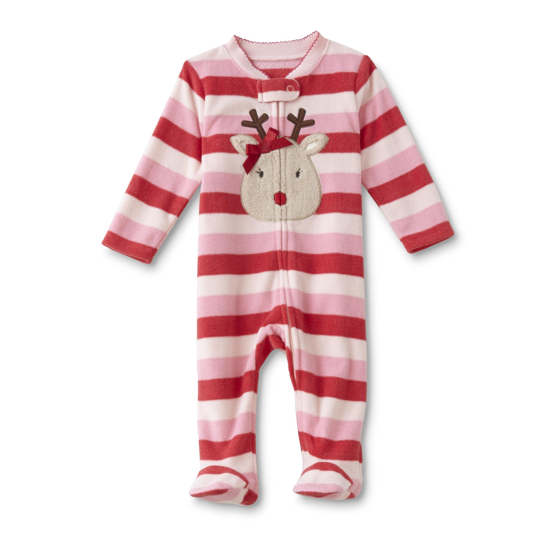 Little Wonders Newborn Girls' Christmas Sleeper Pajamas - Reindeer