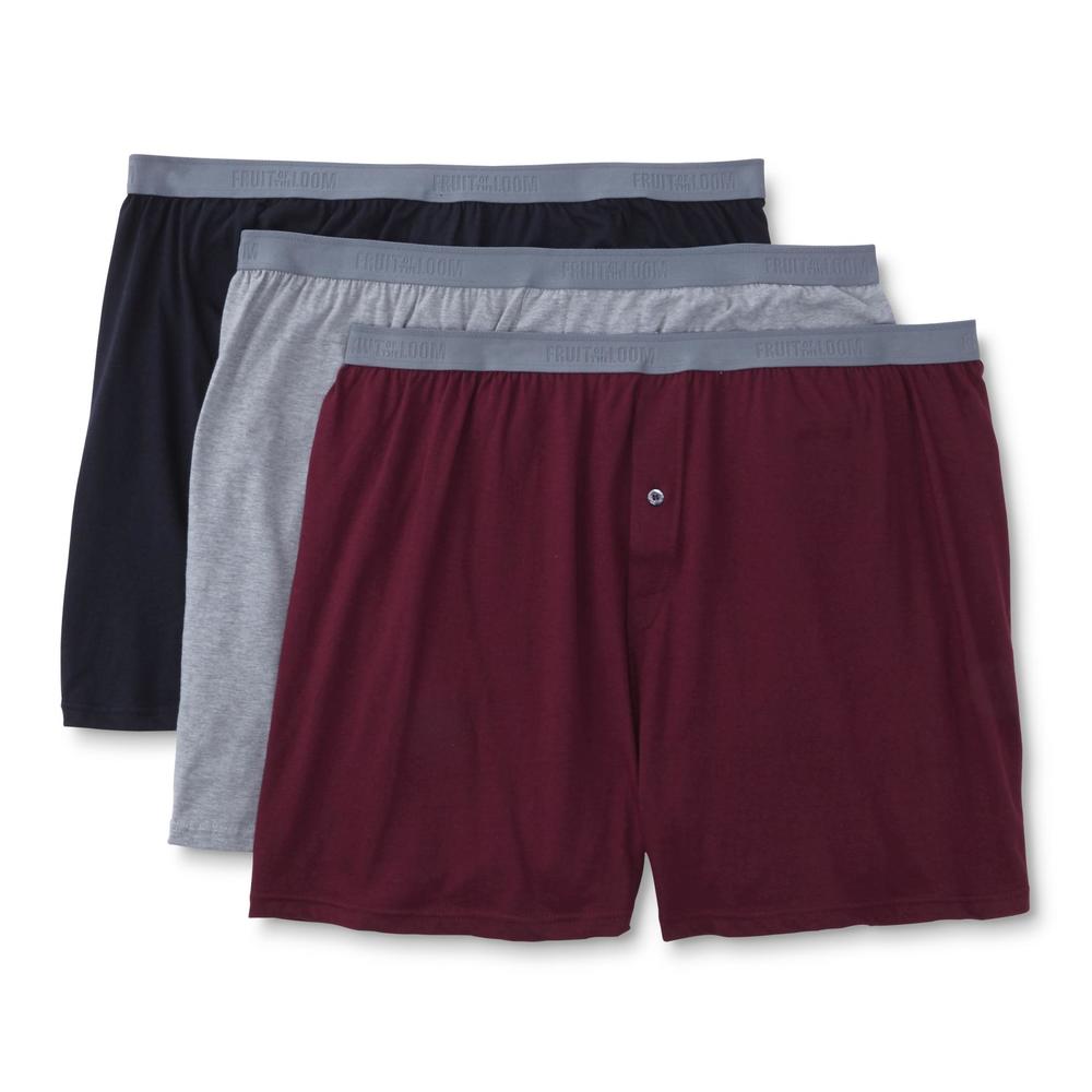 Fruit of the Loom Men's Big & Tall 3-Pack Knit Boxer Shorts - Assorted Colors