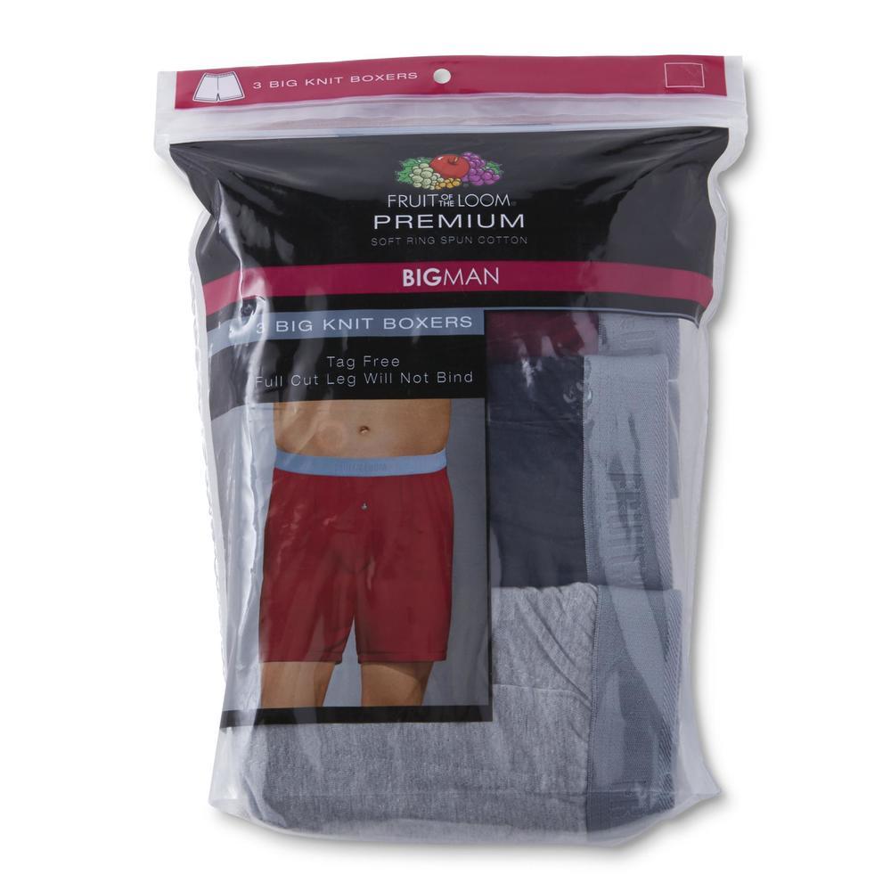 Fruit of the Loom Men's Big & Tall 3-Pack Knit Boxer Shorts - Assorted Colors