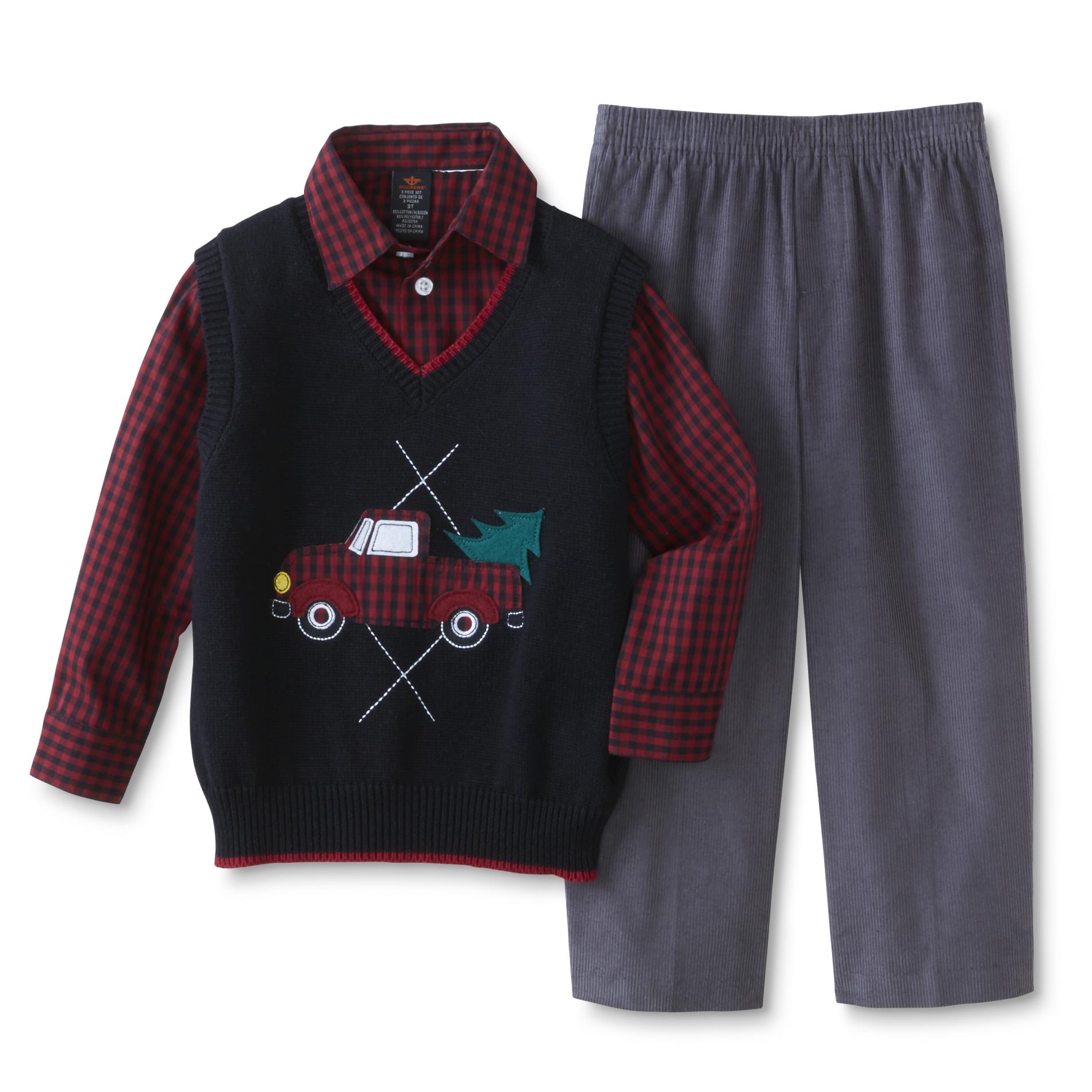 Dockers Infant & Toddler Boys' Dress Shirt, Sweater Vest & Dress Pants - Truck