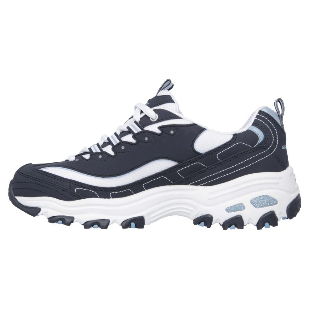 Skechers Women's D'Lites Biggest Fan Athletic Shoe Navy/White