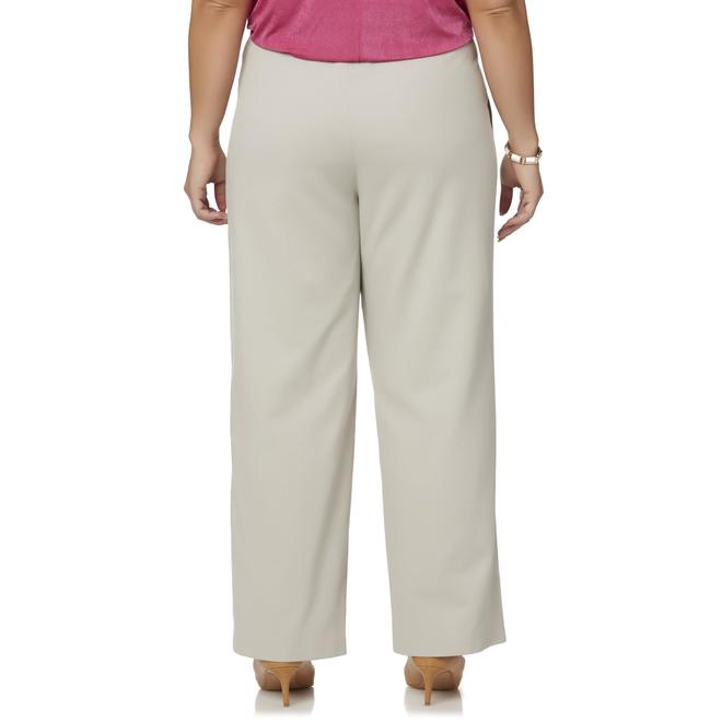 Basic Editions Women's Plus Twill Pants