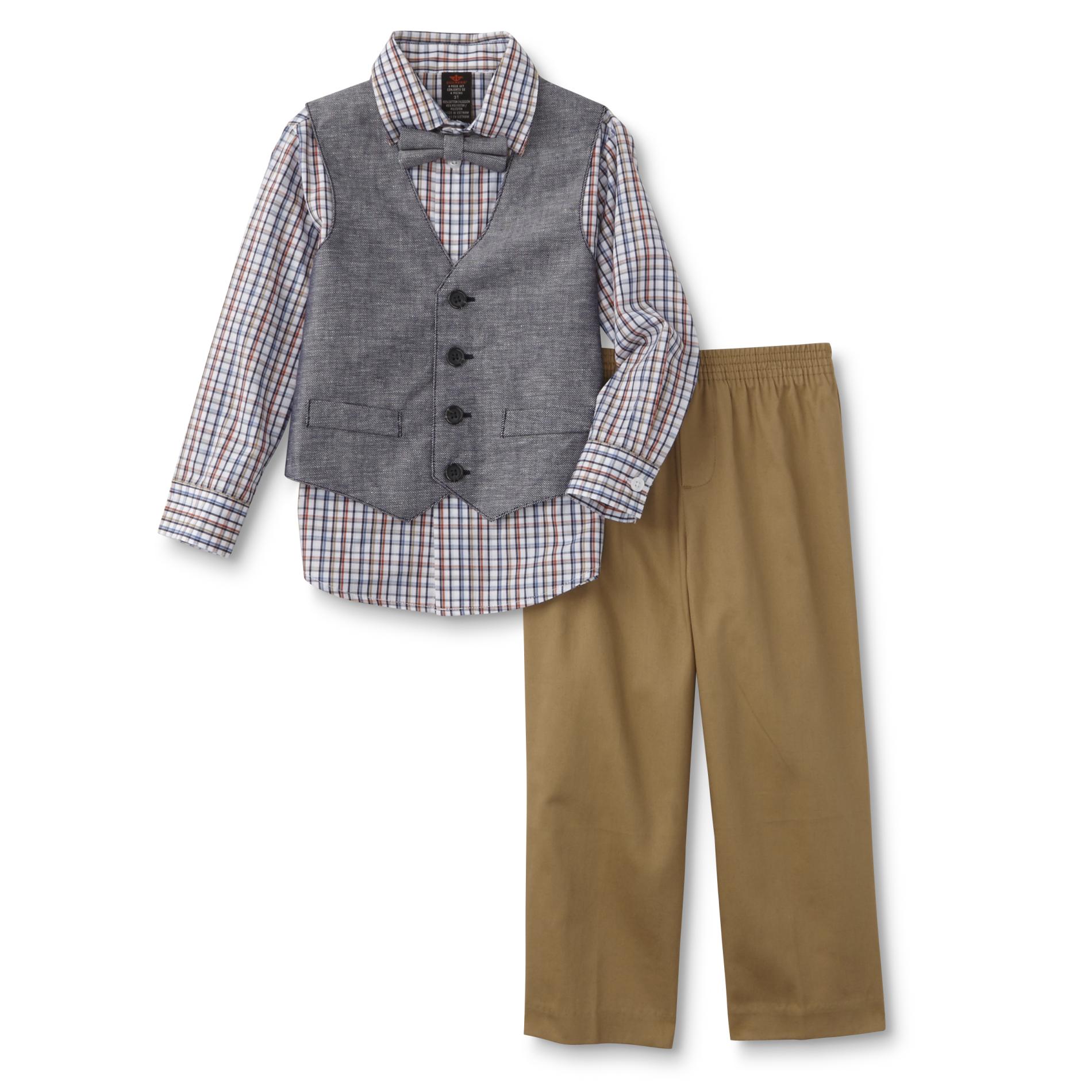 Dockers Boys' Bowtie, Vest, Dress Shirt & Pants - Plaid