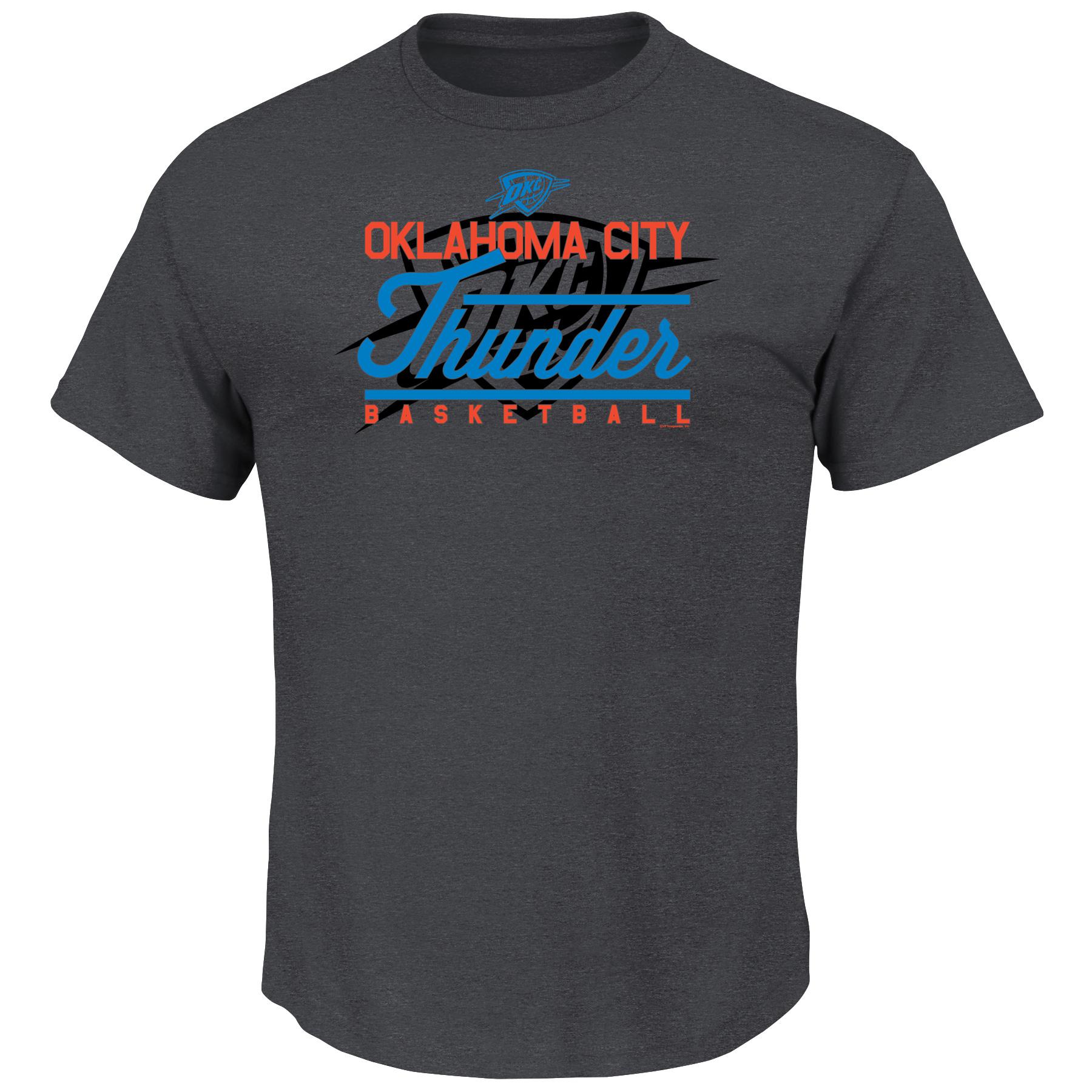 NBA(CANONICAL) Men's Gray Graphic T-Shirt - Oklahoma City Thunder