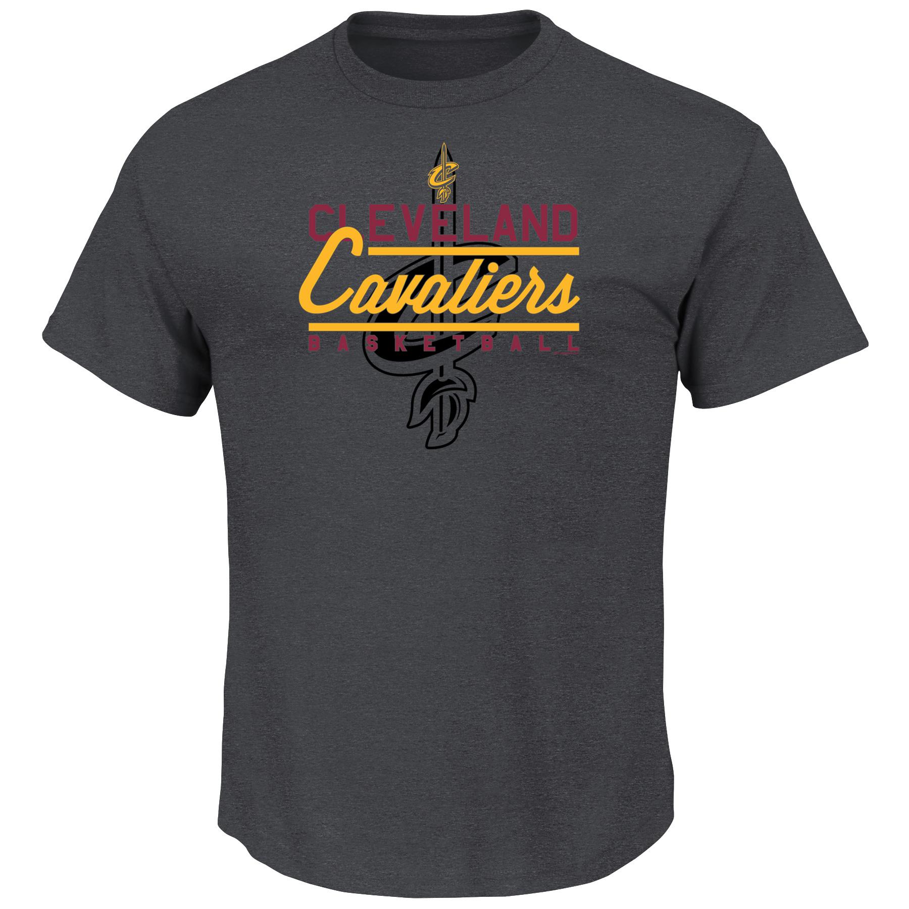 NBA(CANONICAL) Men's Gray Graphic T-Shirt - Cleveland Cavaliers