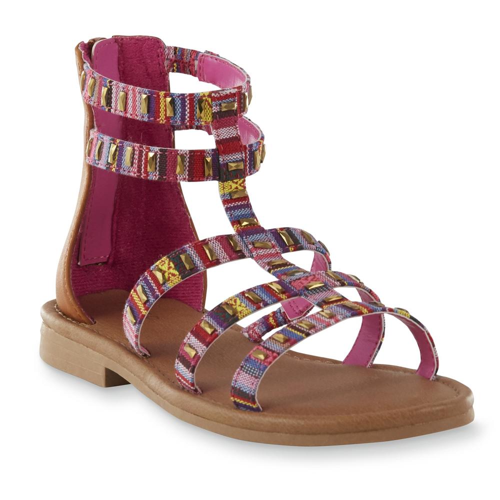 Piper Girls' Scar Pink/Tribal Gladiator Sandal