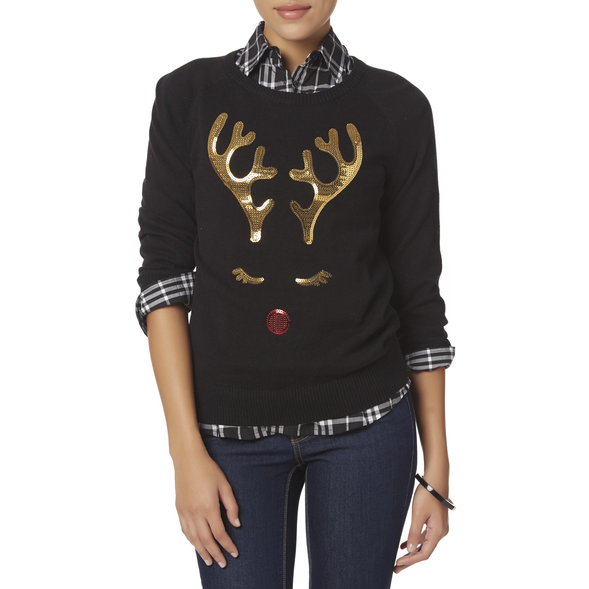 Hybrid Juniors' Christmas Sweater - Reindeer