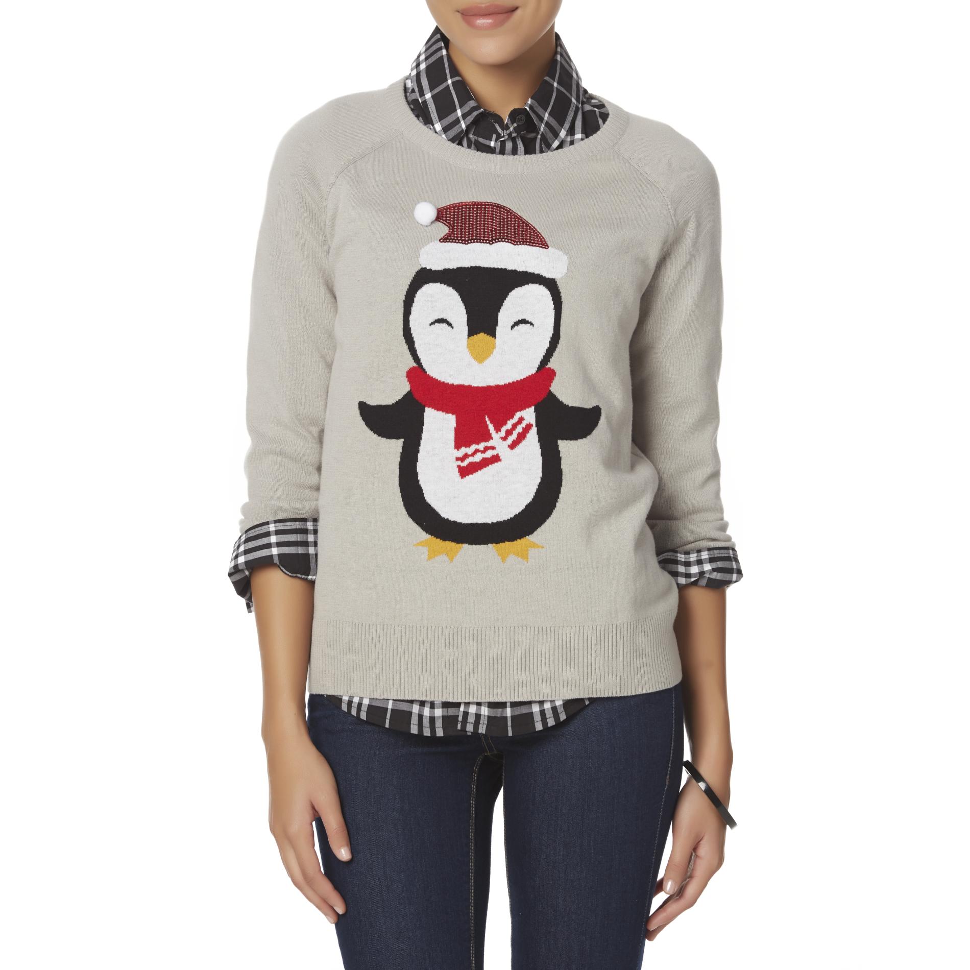 Hybrid Juniors' Christmas Sweater - Penguin