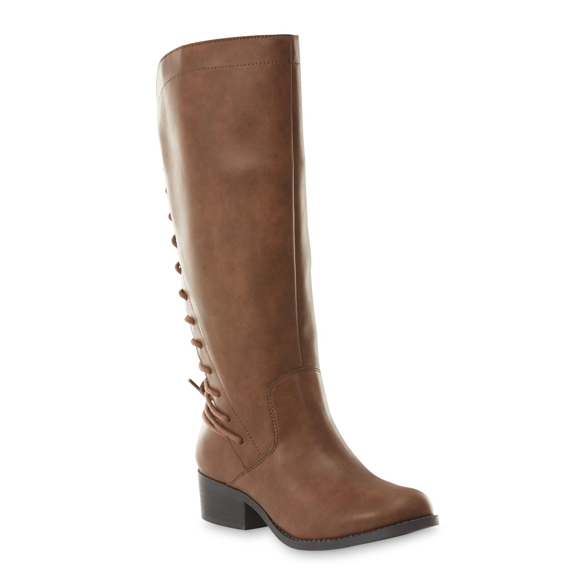 SM Women's Randy Brown Knee-High Fashion Boot - Wide Width Available