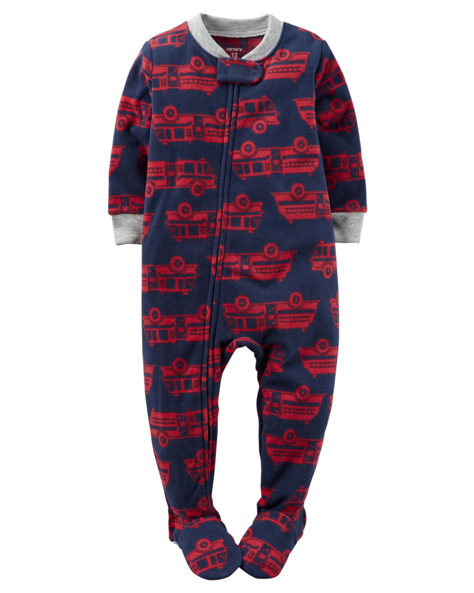 Carter's Infant & Toddler Boys' Fleece Sleeper Pajamas - Firetruck