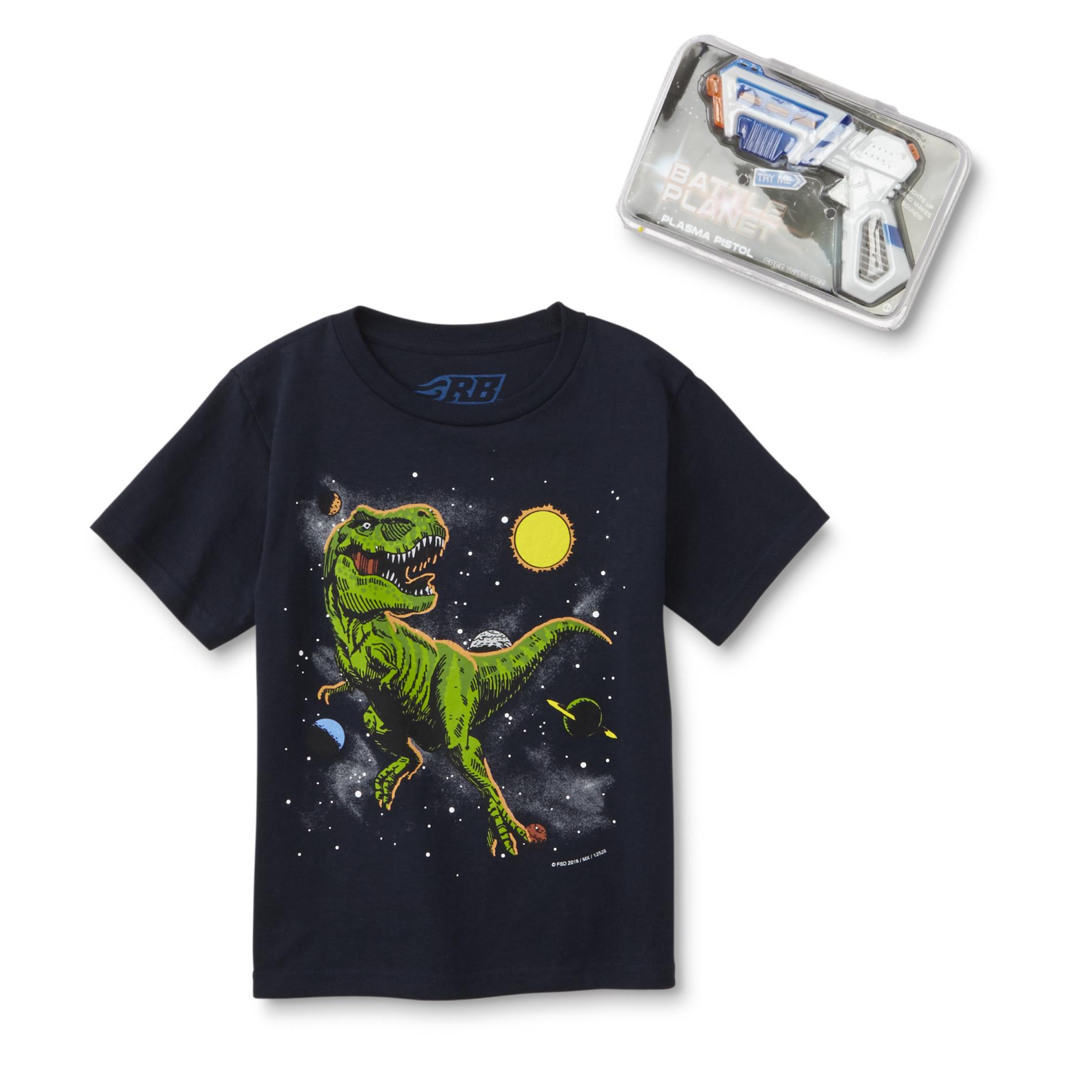 Rudeboyz Boys' Graphic T-Shirt & Toy - Space Dinosaur