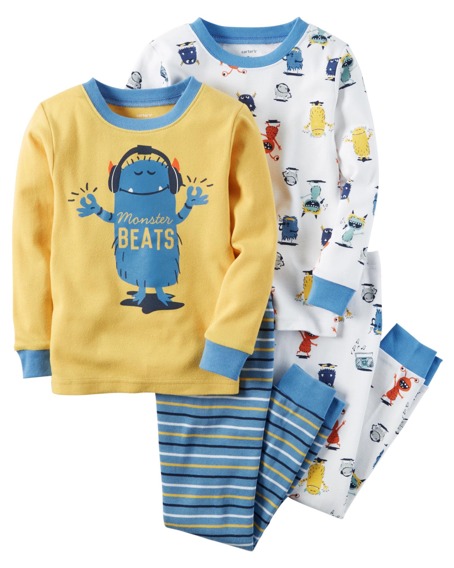 Carter's Infant & Toddler Boys' 2-Pairs Pajamas - Monster Beats