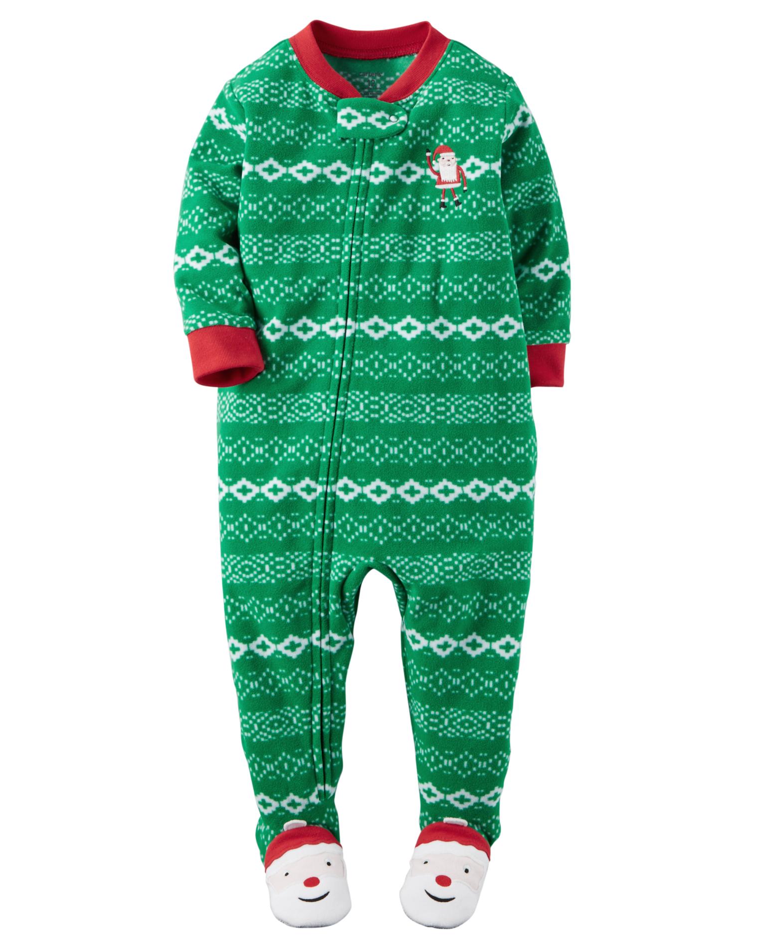 Carter's Infant & Toddler Boys' Fleece Christmas Sleeper Pajamas - Striped