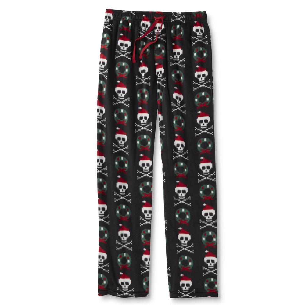 Joe Boxer Men's Fleece Christmas Pajama Pants - Santa Skull