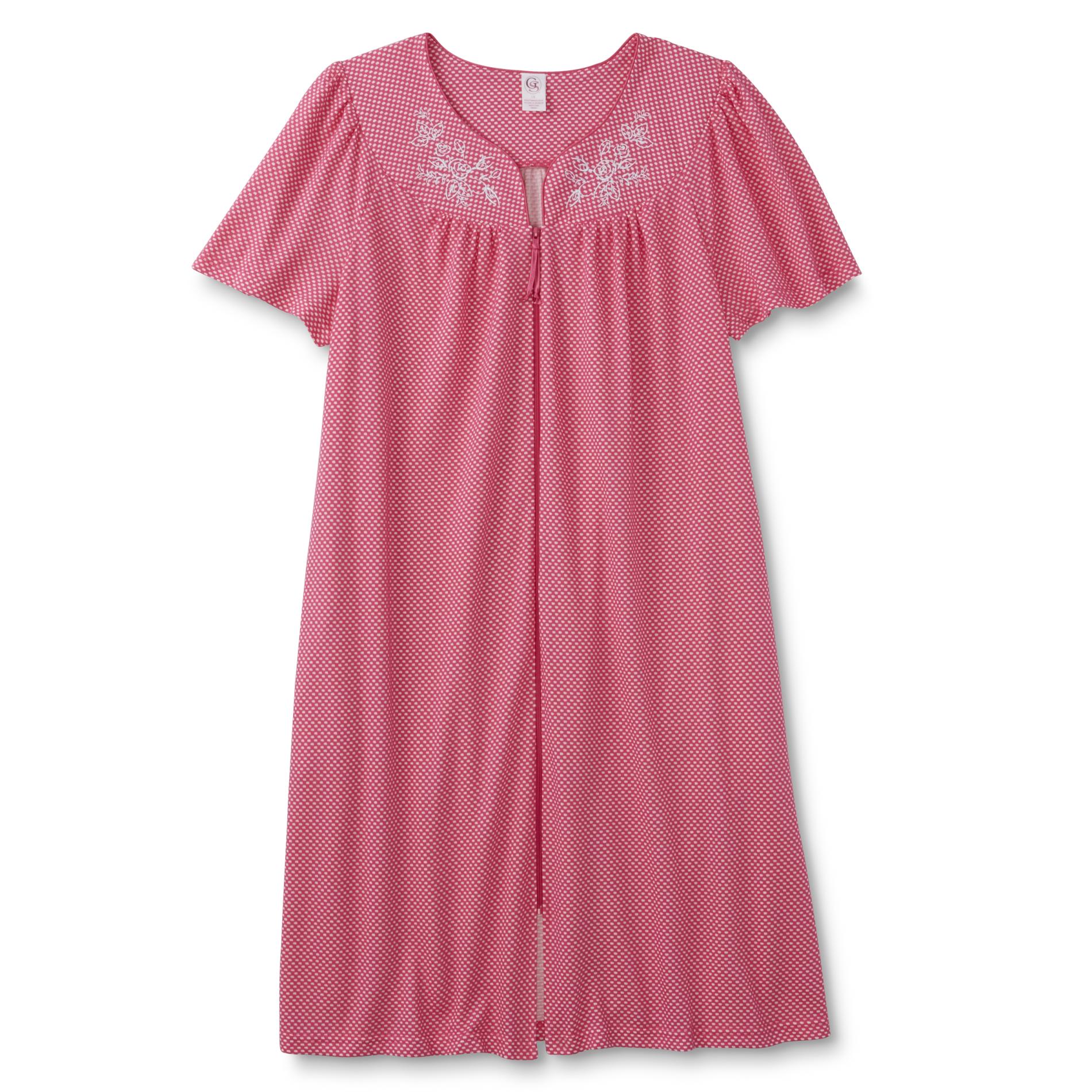 Granada Women's Plus Duster Robe - Dots