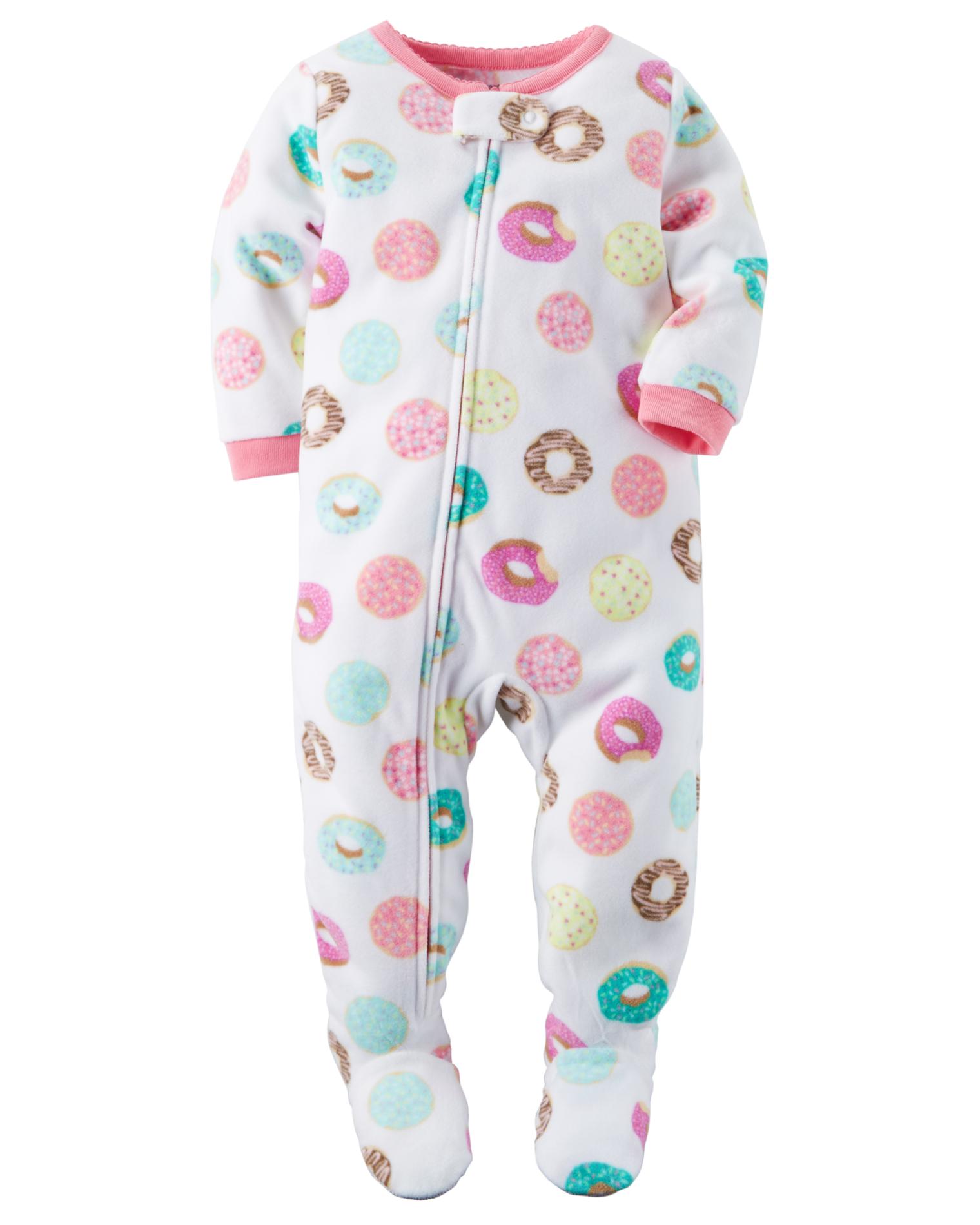 Carter's Infant & Toddler Girls' Fleece Footed Pajamas - Donut