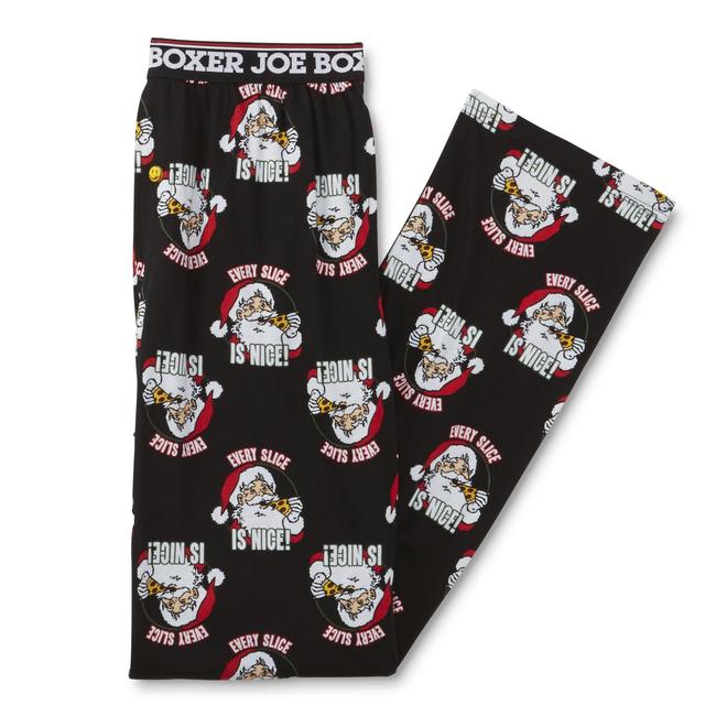 Joe Boxer Men's Knit Pajama Pants Pizza Santa