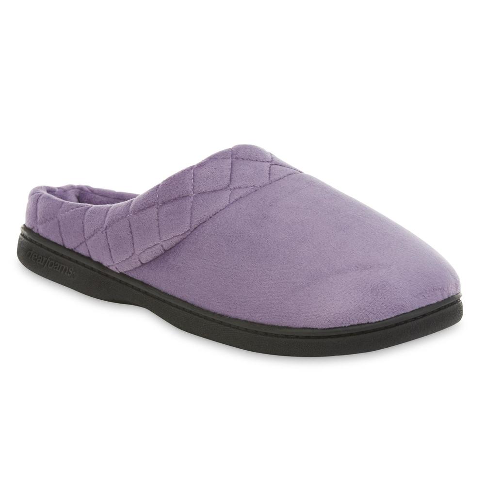 Dearfoams Women's Lattice Trim Clog Slipper - Purple