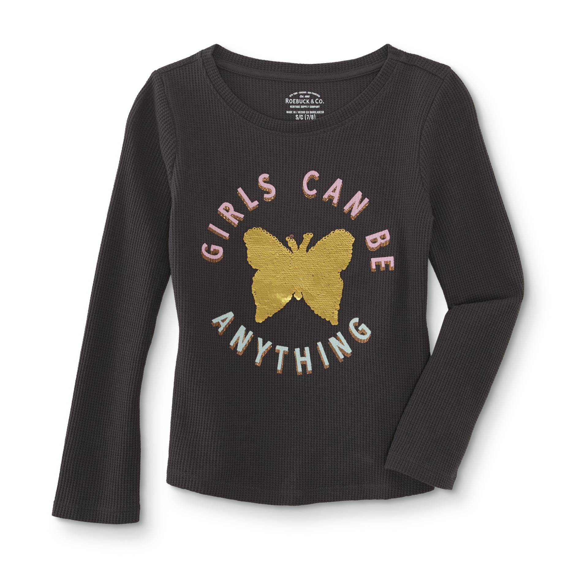Roebuck & Co. Girls' Embellished Thermal Top - Butterfly
