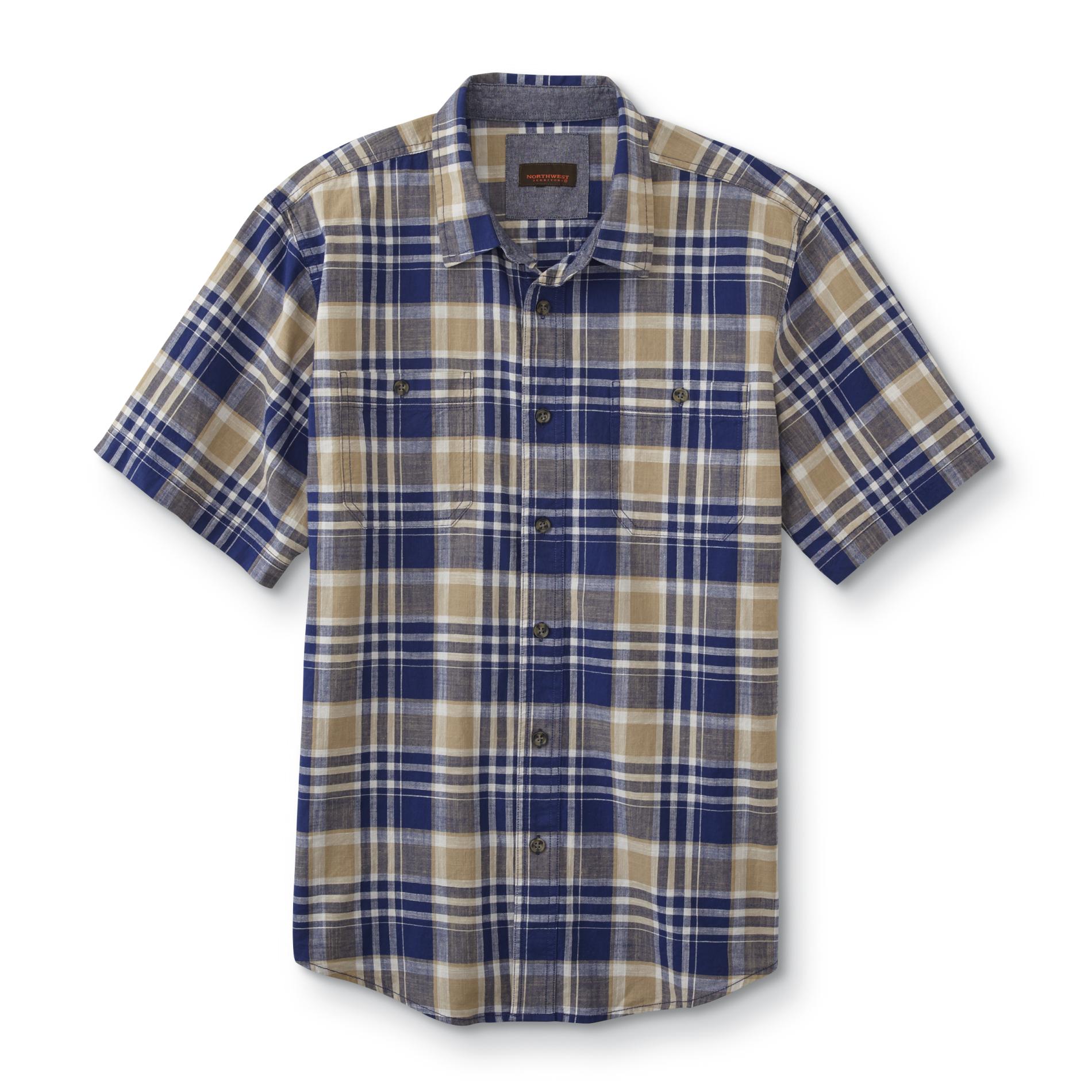 petite Northwest Territory Men's Short-Sleeve Button-Front Shirt - Plaid, Size: XXL, Blue Depths petite Northwest Territory Men's Short-Sleeve Button-Front Shirt - Plaid, Size: XXL, Blue Depths
