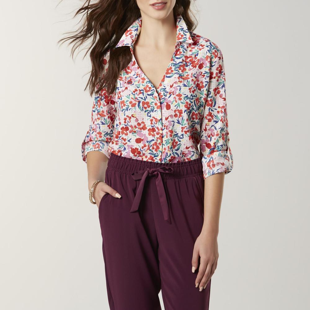 Simply Styled Women's Utility Blouse - Floral
