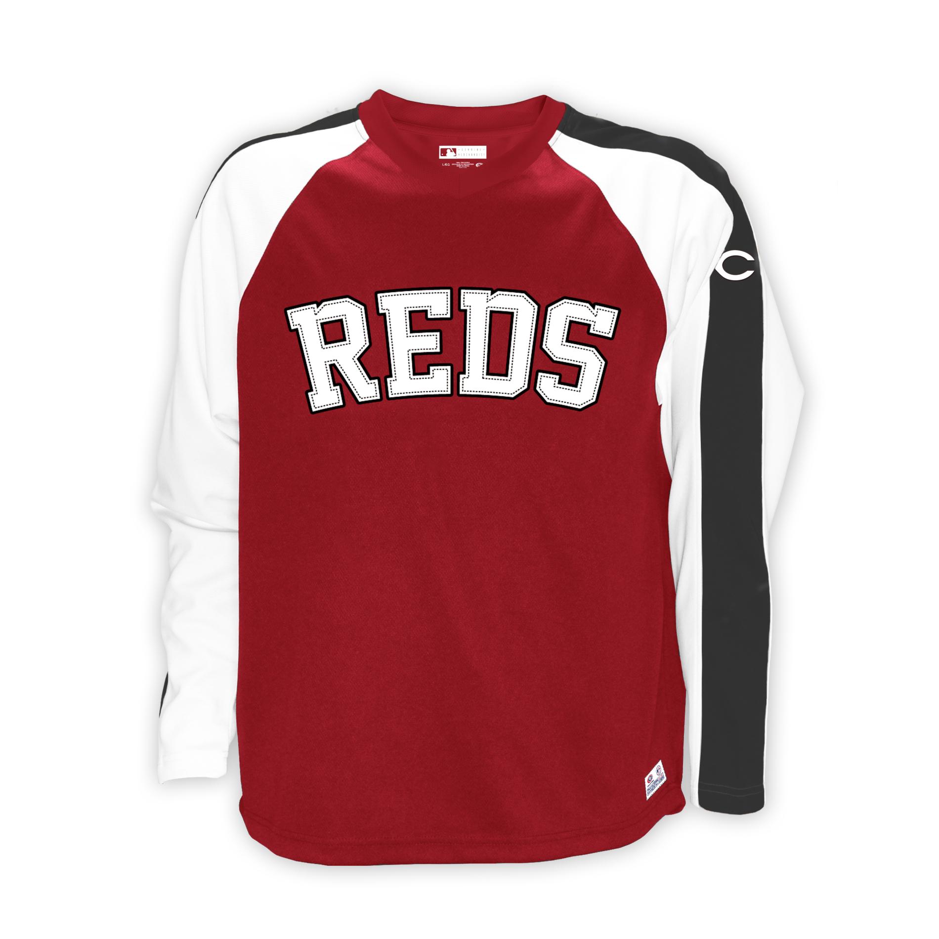 MLB Men's V-Neck Long-Sleeve T-Shirt - Cincinnati Reds