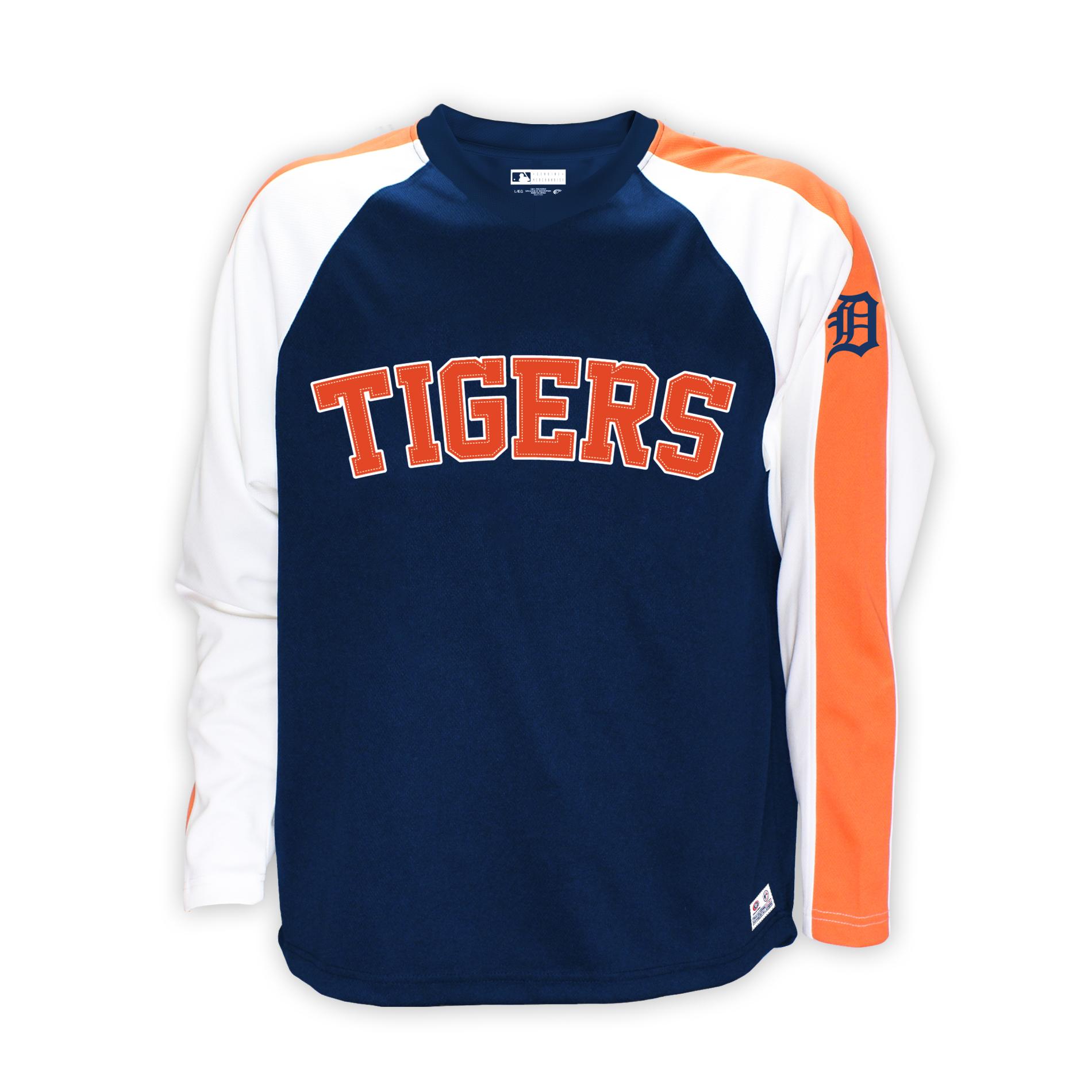 MLB Men's V-Neck Long-Sleeve T-Shirt - Detroit Tigers