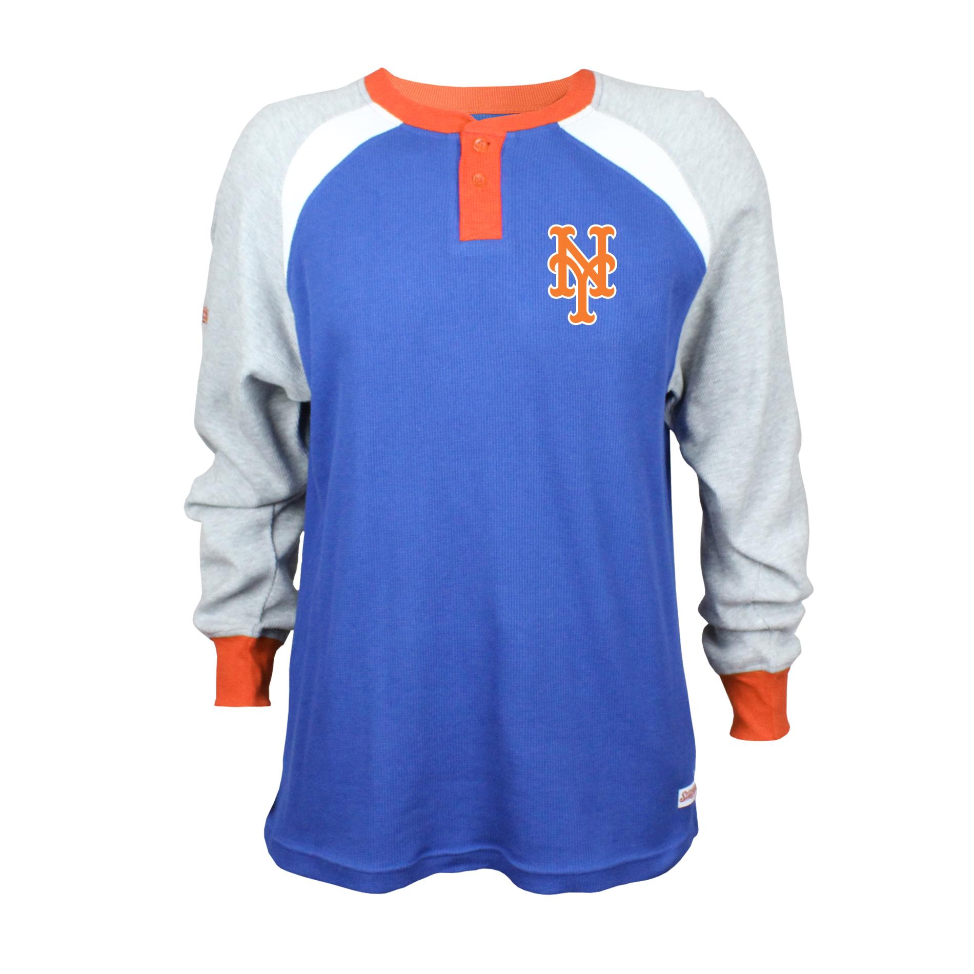 MLB Men's Thermal Henley Shirt - New York Mets