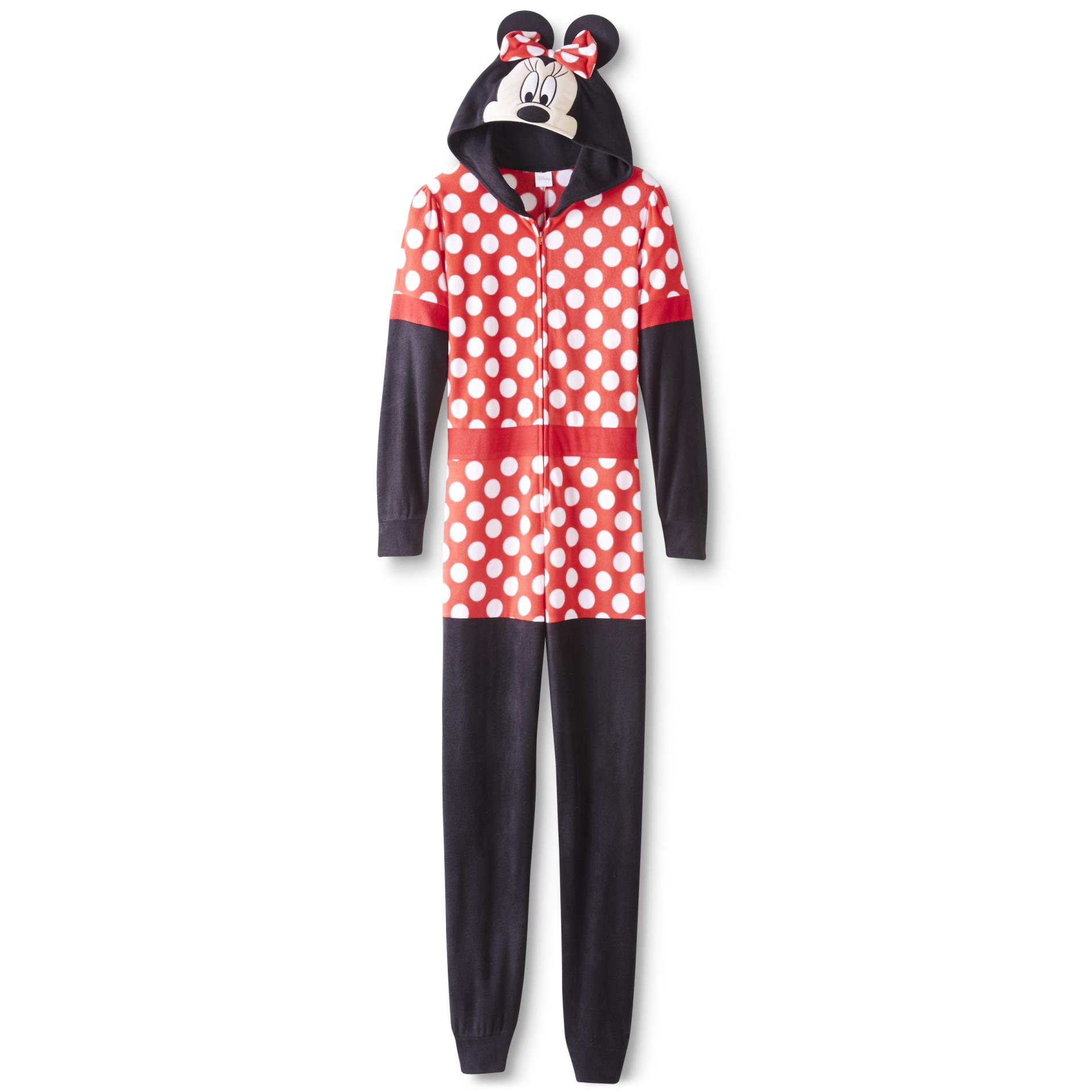 Disney Minnie Mouse Women's One-Piece Pajamas - Polka Dot