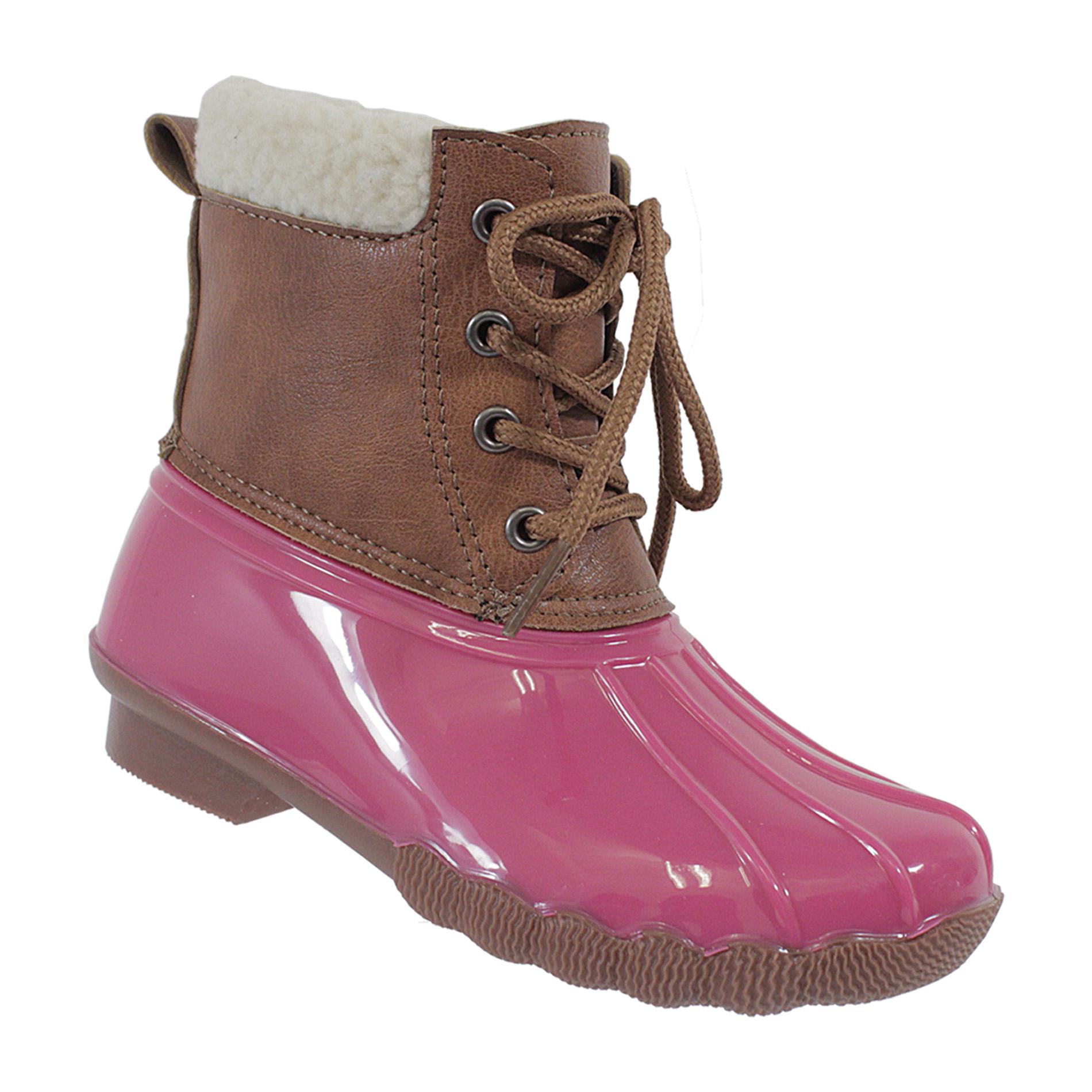 Yoki Girls' Ivy Pink Duck Boot