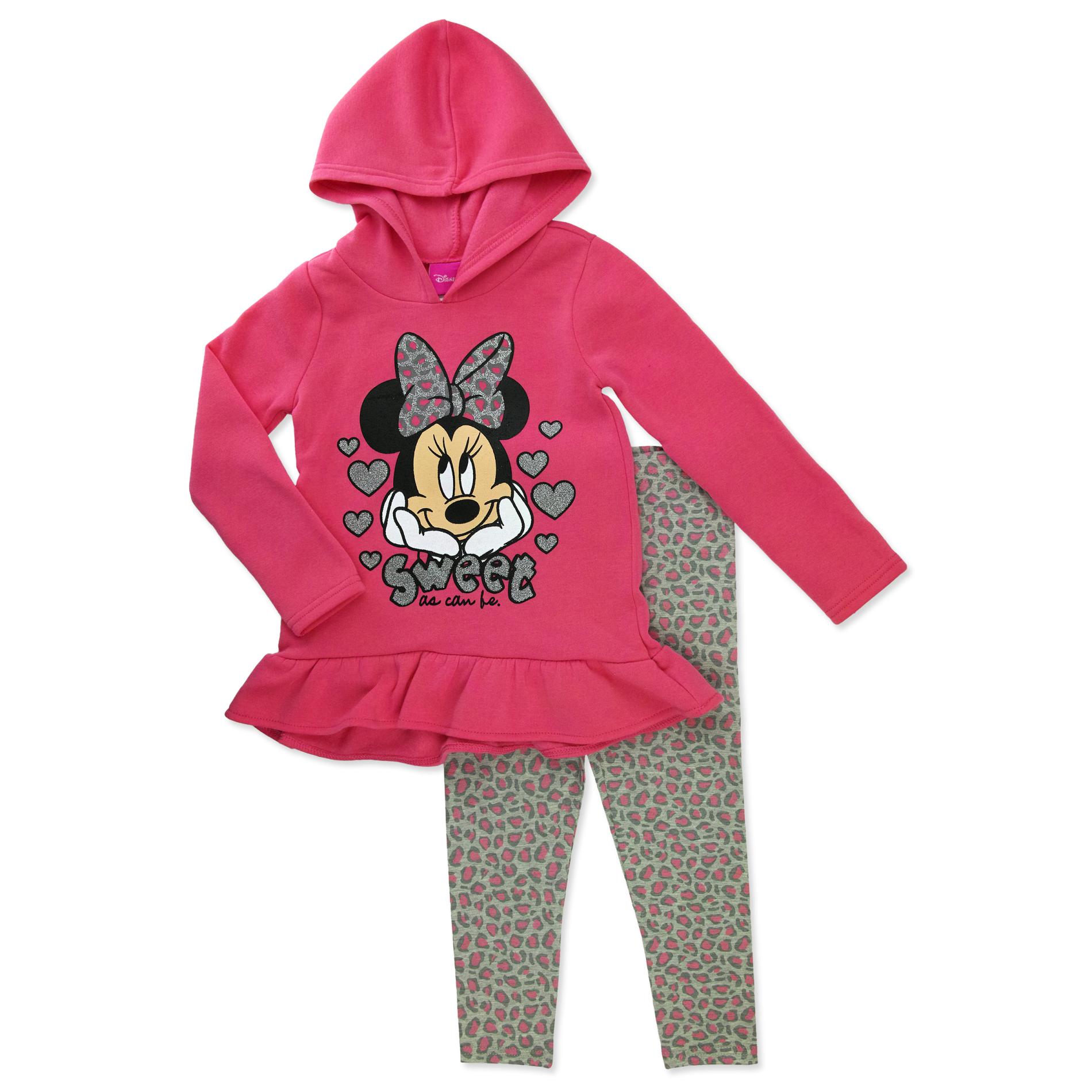 Disney Minnie Mouse Girls' Hoodie & Leggings - Leopard Print