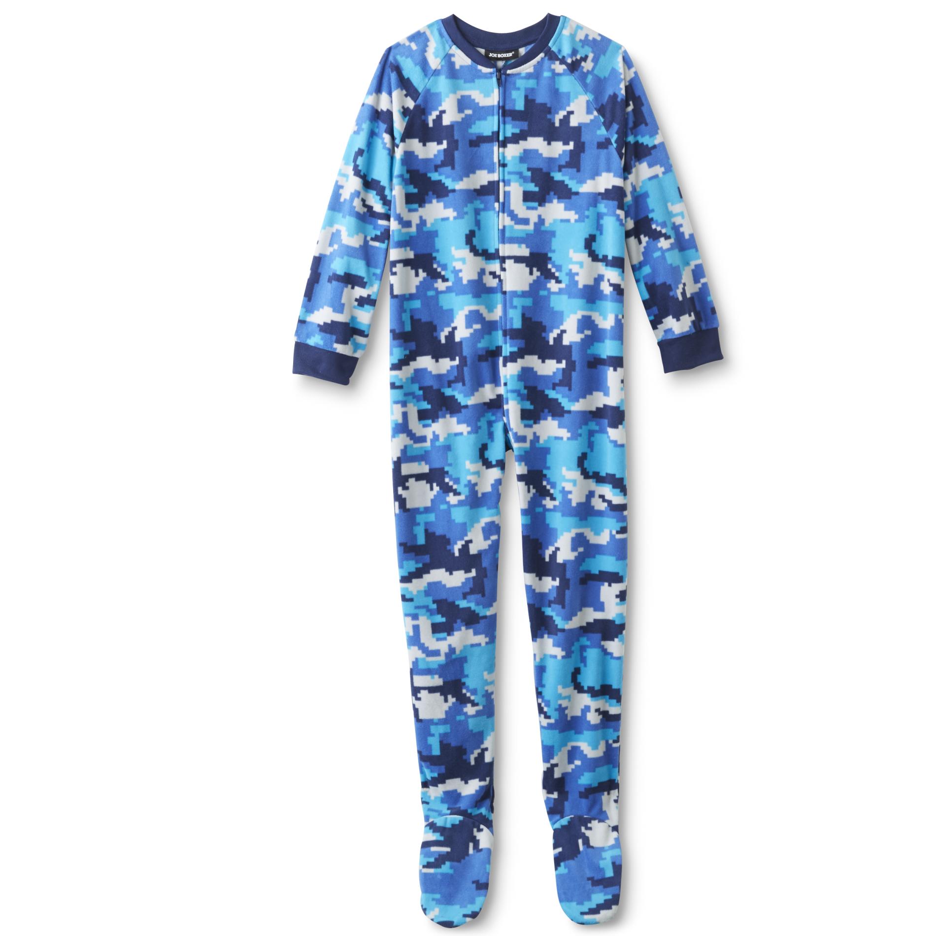 Joe Boxer Boys' One-Piece Microfleece Pajamas - Digital Camo