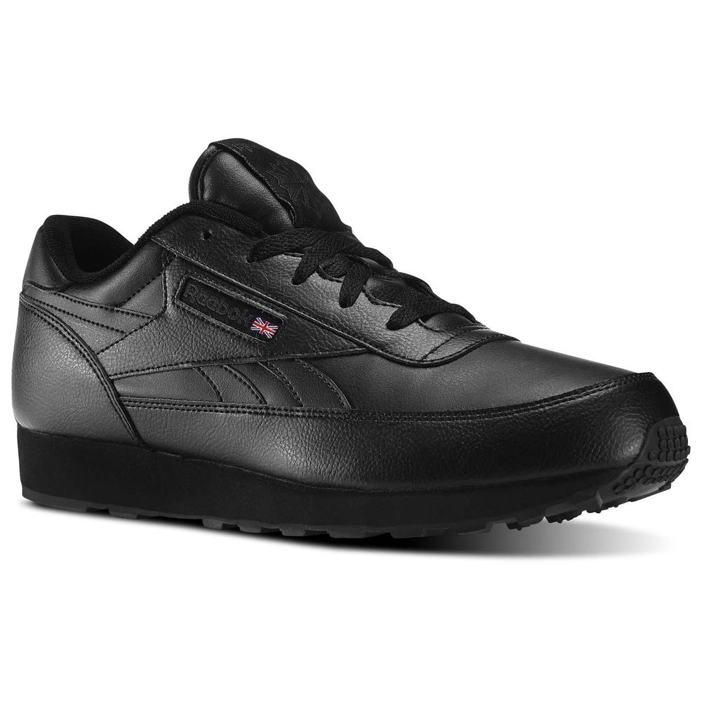 Reebok Men's Classic Renaissance Leather Wide Sneaker - Black